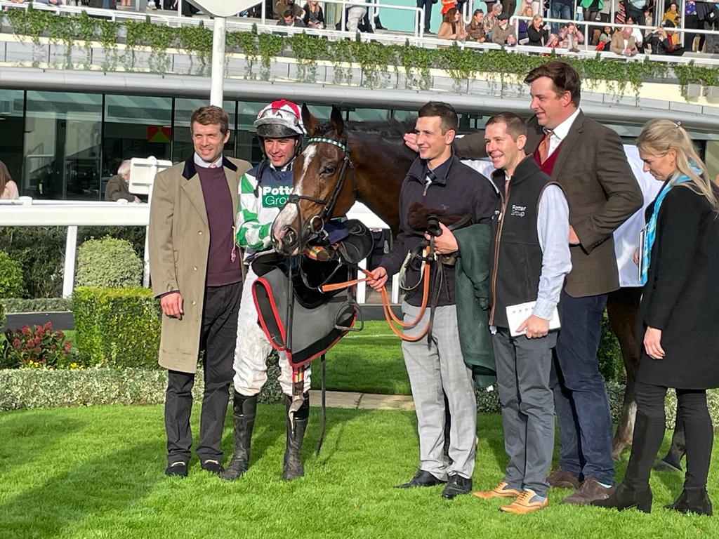 Sam Thomas (left) after the victory of Our Power at Ascot