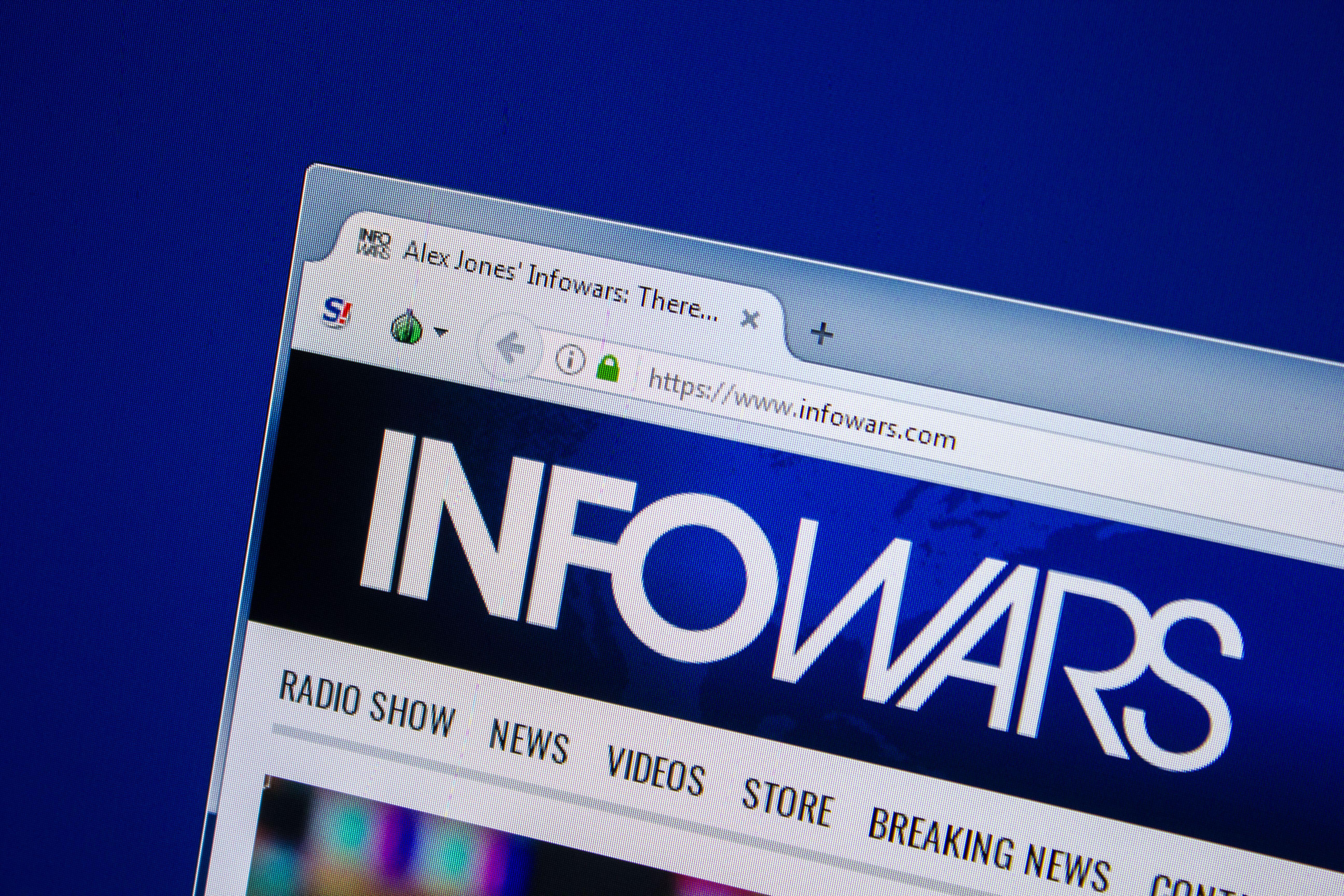 The Infowars website