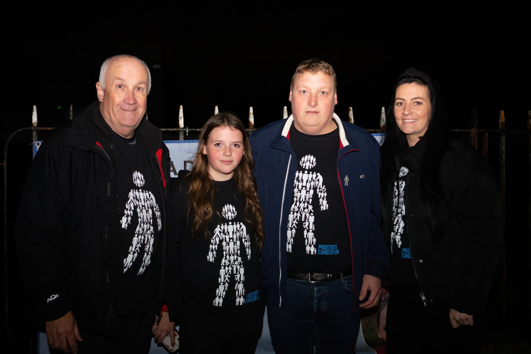 Emily with her grandad Peter Talman (left) and her parents Riky Talman and Stacey Williams. 