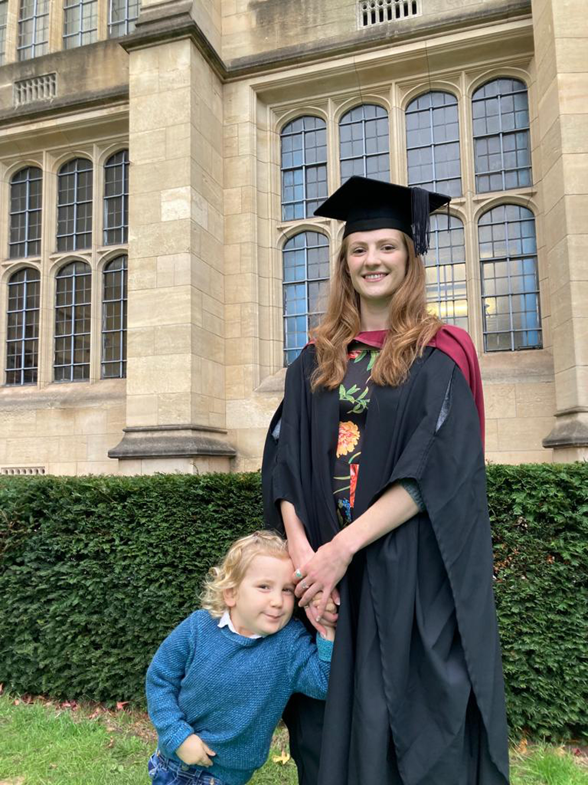 Andante Singer with son Atticus on the day of her graduation from the University of Bristol (University of Bristol/PA)