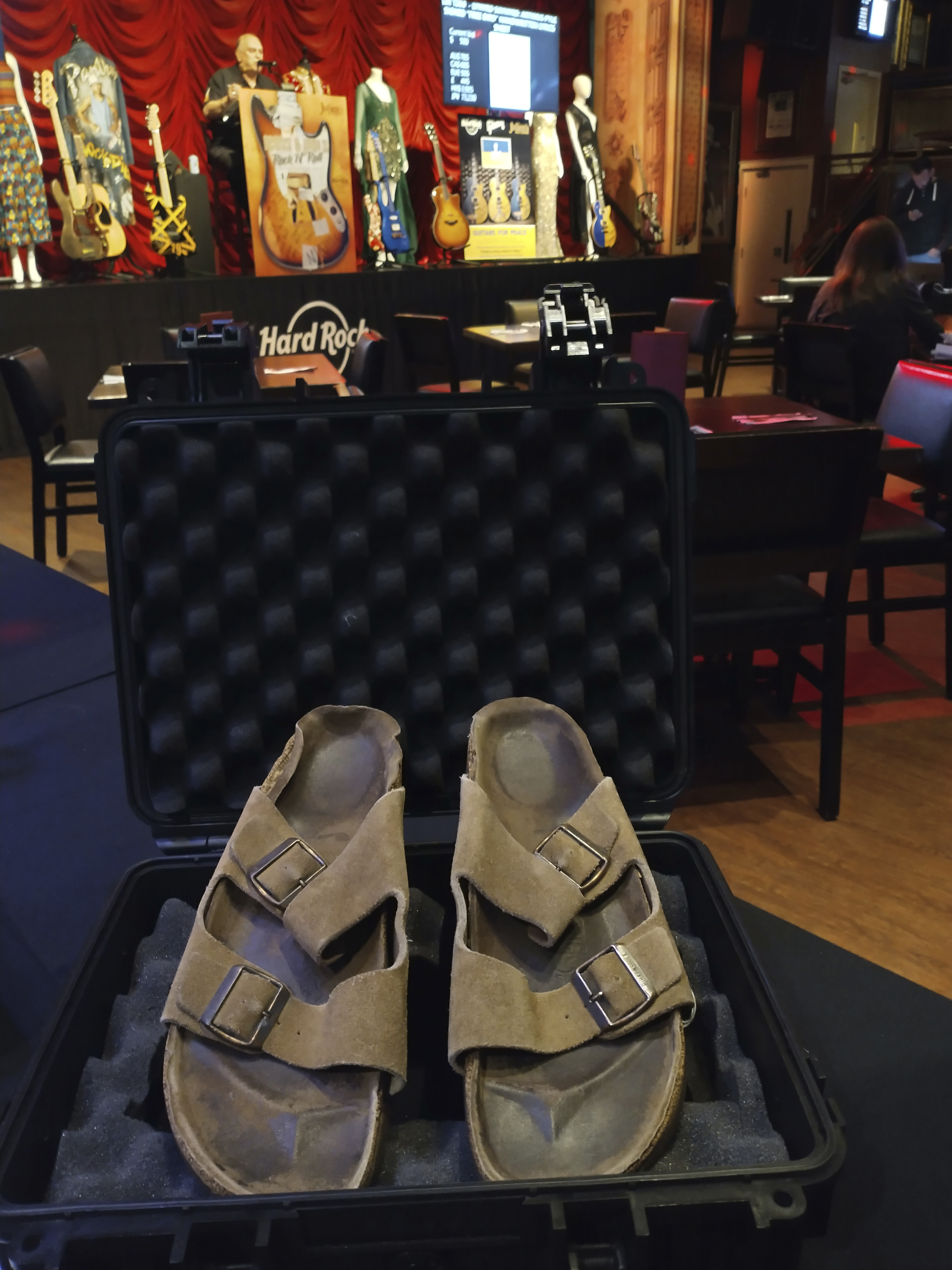 Steve Jobs' Birkenstock sandals at the Hard Rock Cafe in New York 