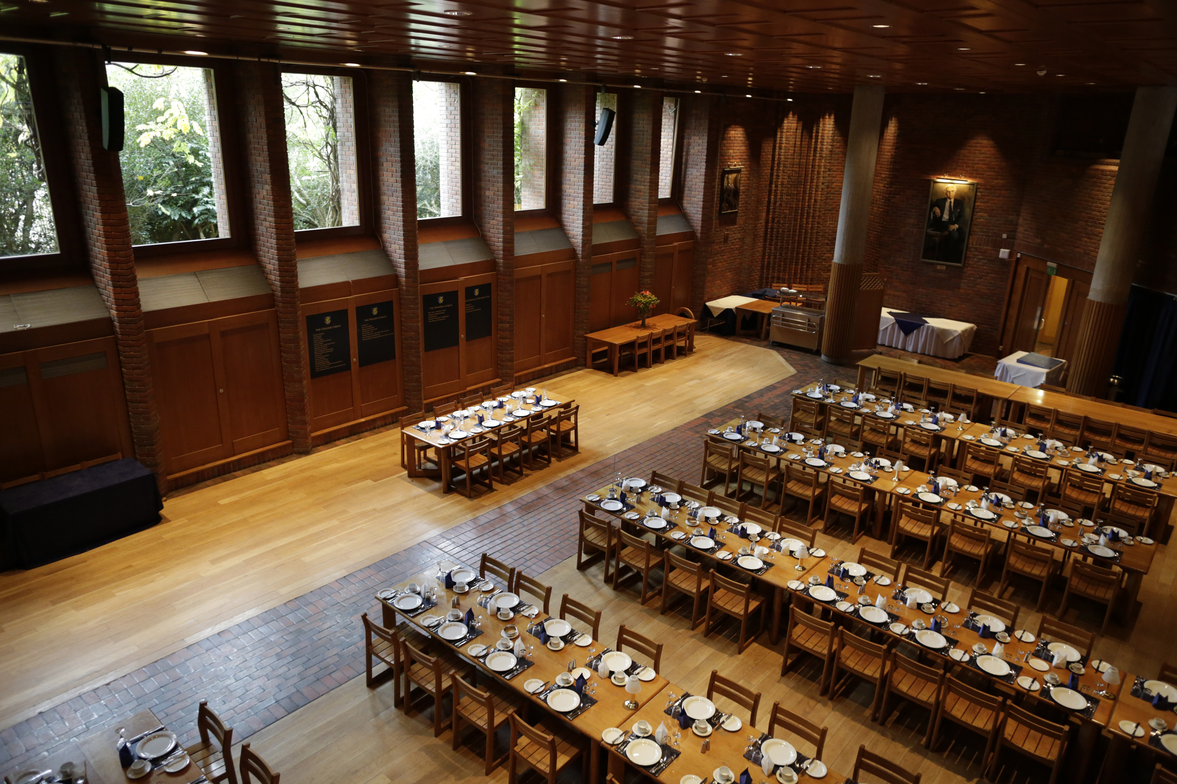 The hall at Cambridge's Robinson College, which has been listed at Grade II*. (Layton Thomas/ Historic England/ PA)