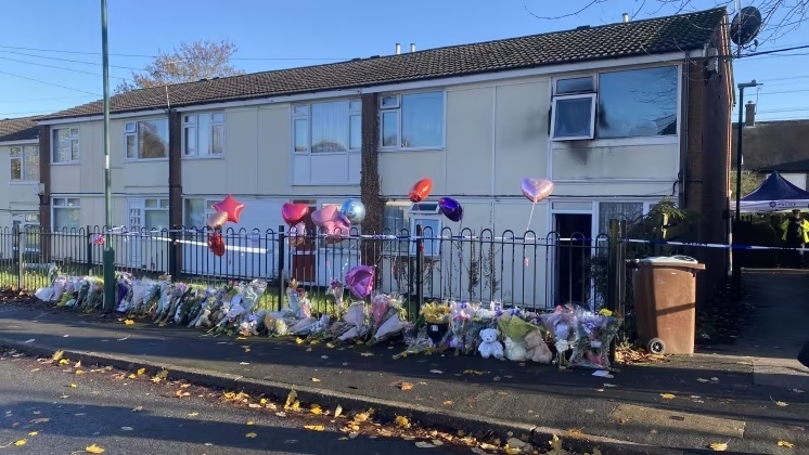 Balloons at the Clifton house fire scene