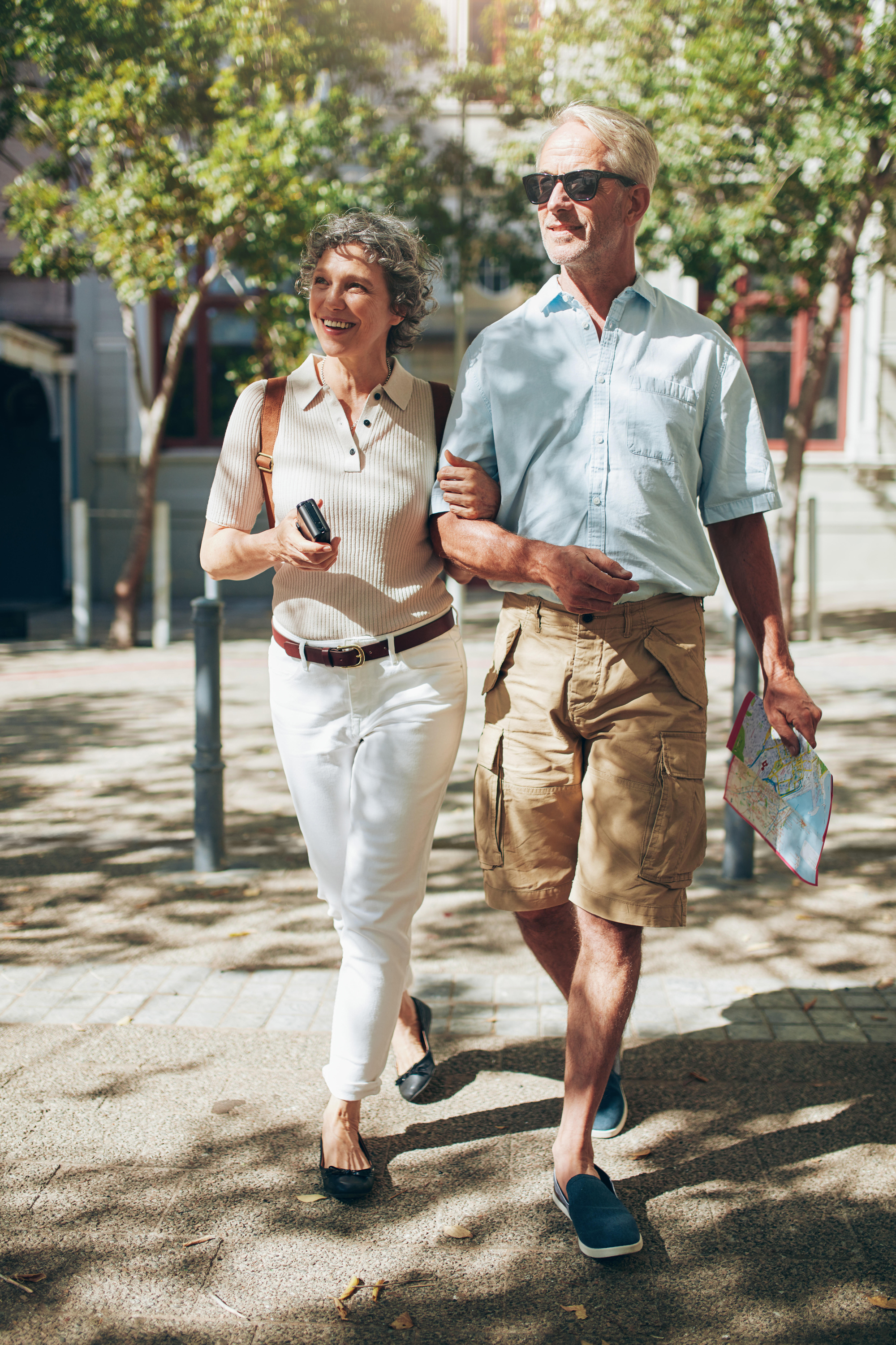 Couple walking on holiday