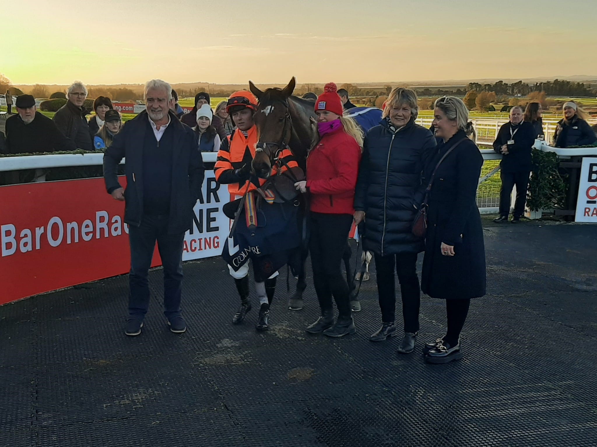 Jetara kept on gamely to win the Listed Coolmore N.H. Sires In Swoop Irish EBF Mares INH Flat Race at Navan