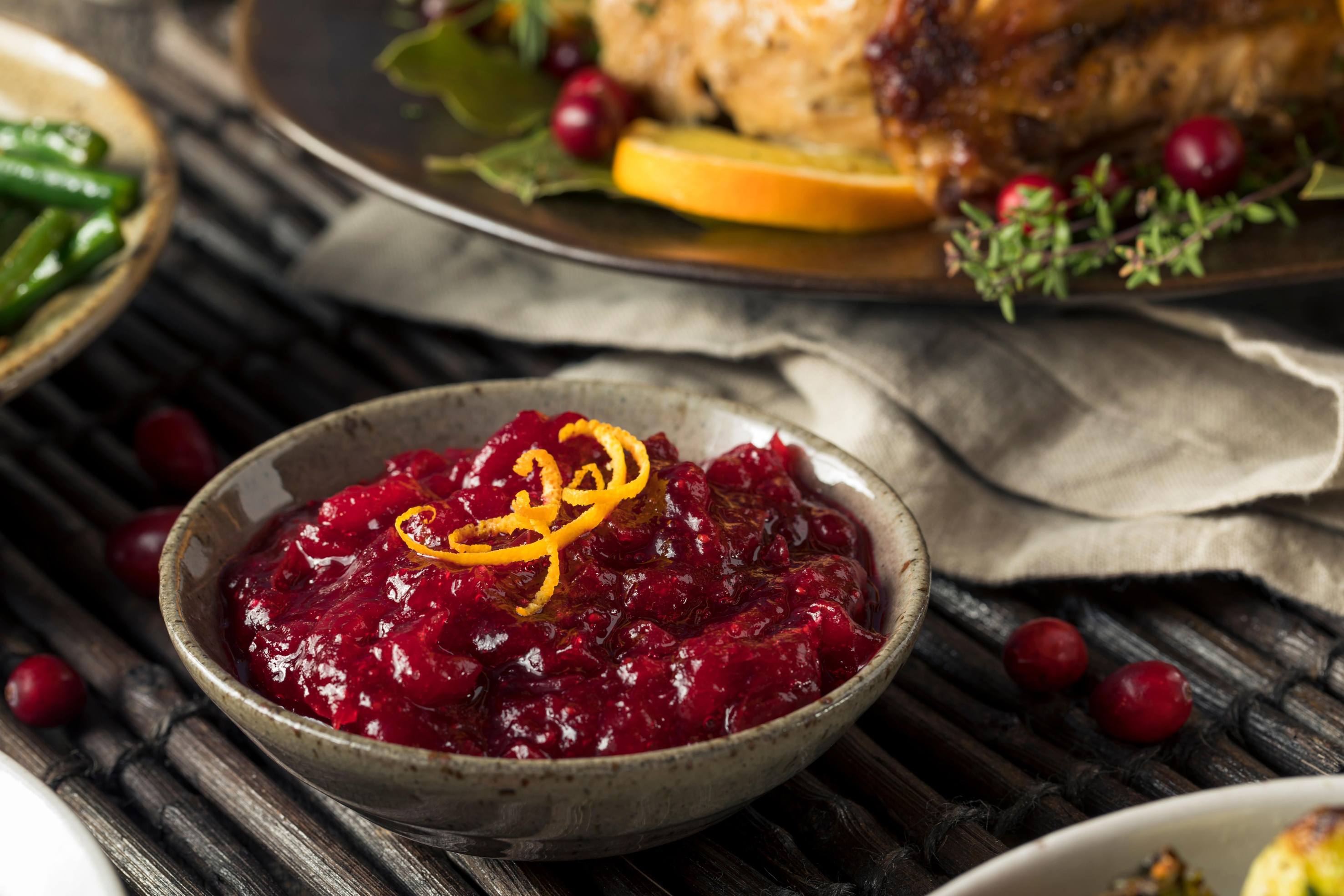 Cranberry sauce with orange zest