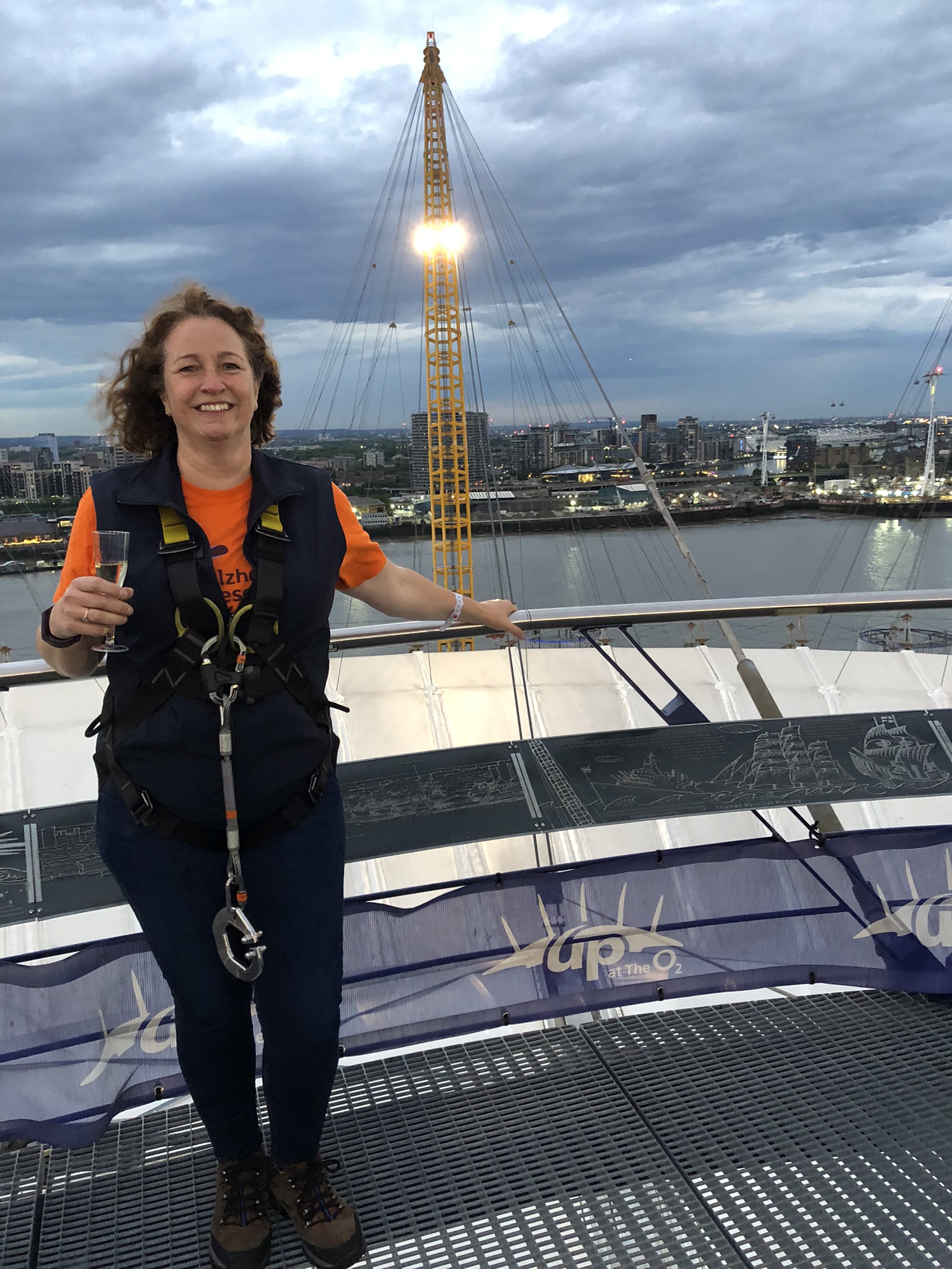 Woman on roof of the O2
