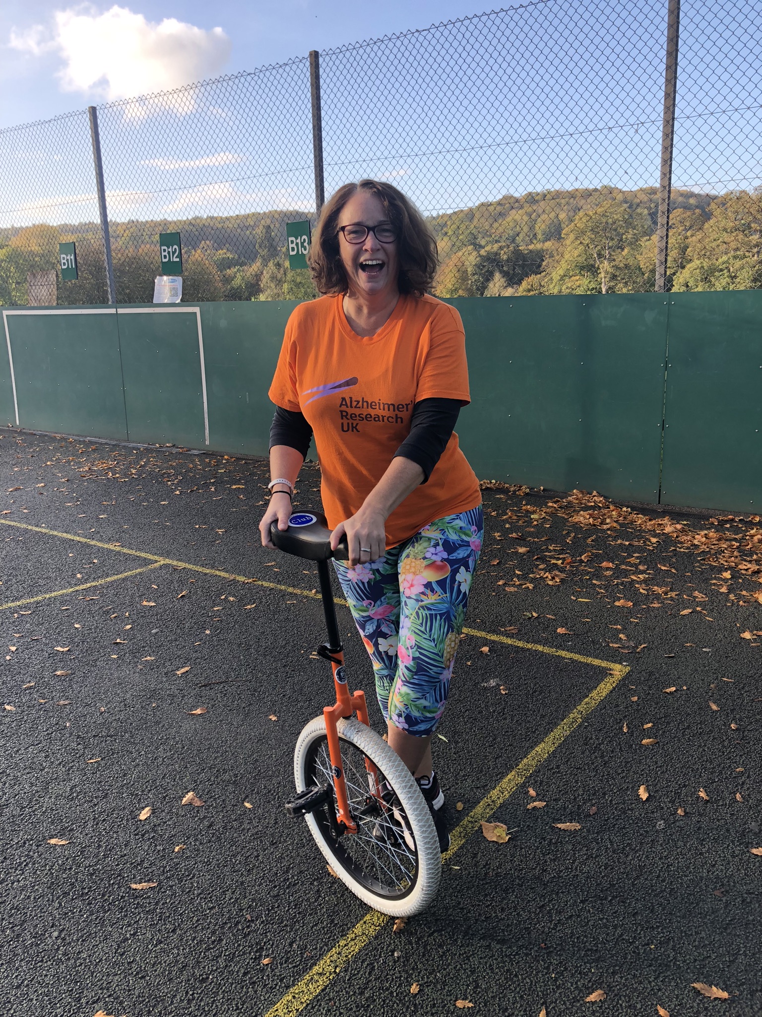 Woman on a unicycle