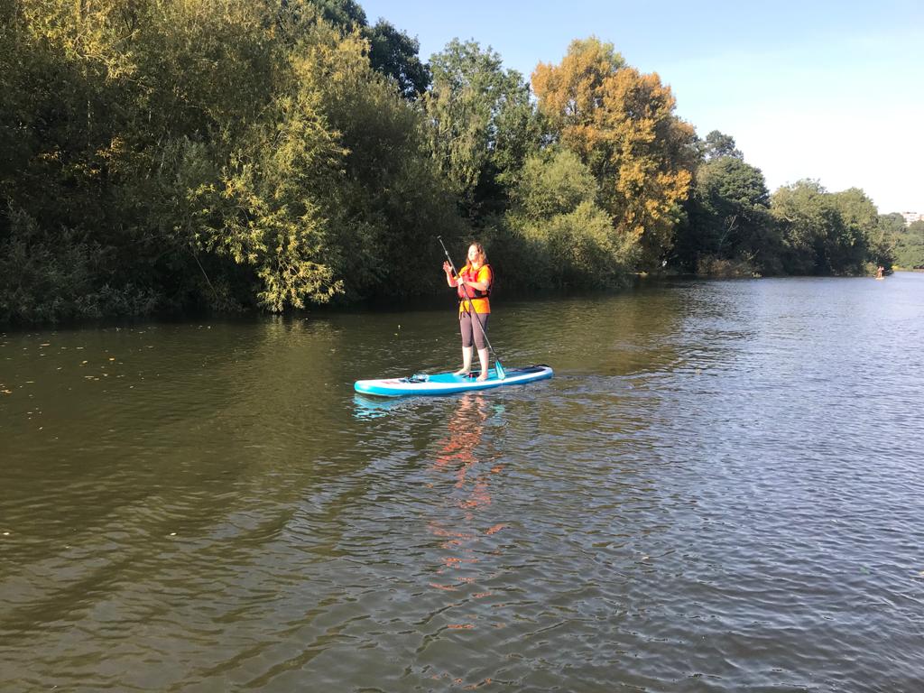 Woman on a paddleboard