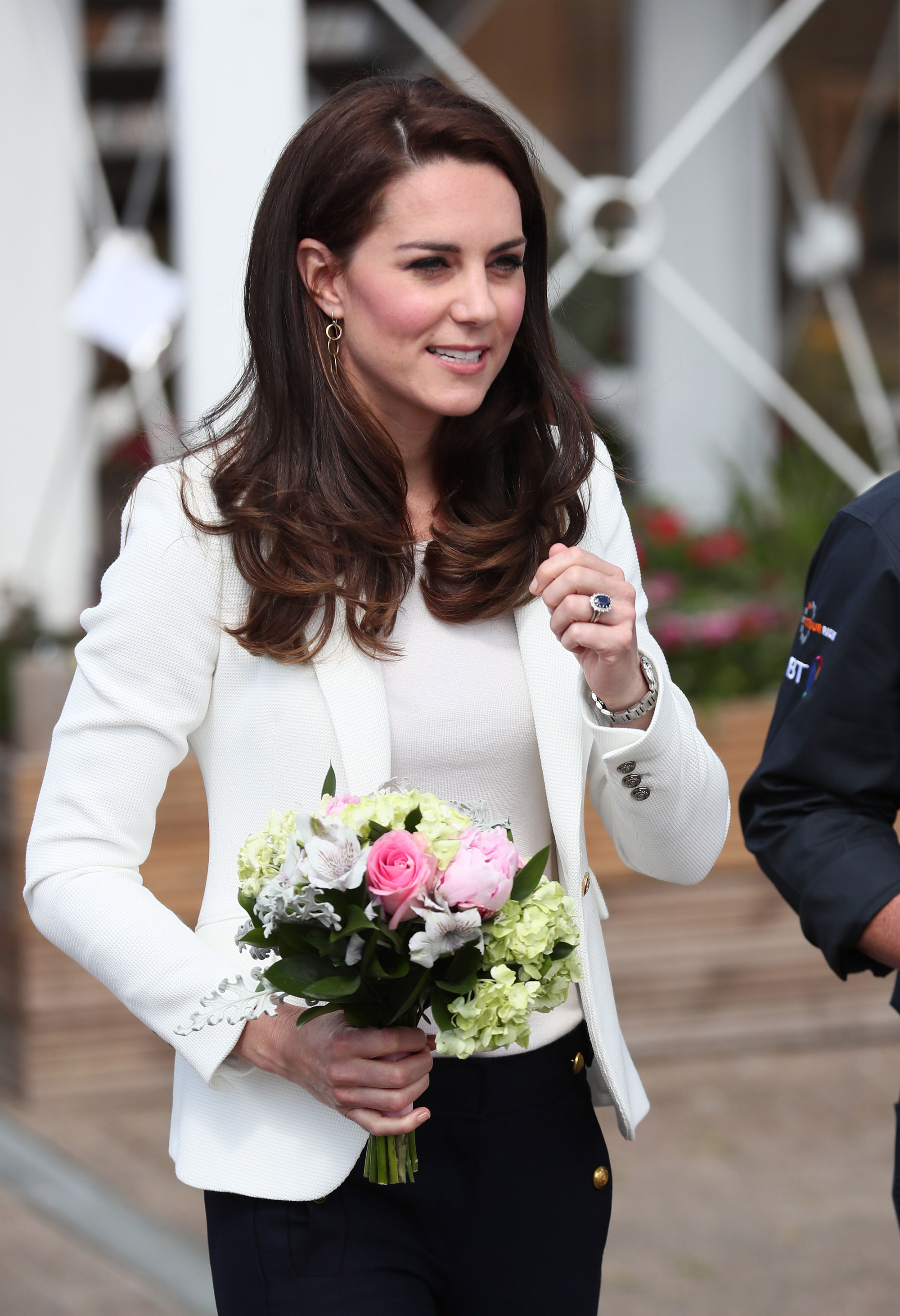 The Princess of Wales arrives to attend the 1851 Trust charity's final Land Rover BAR Roadshow at Docklands Sailing and Watersports Centre in London