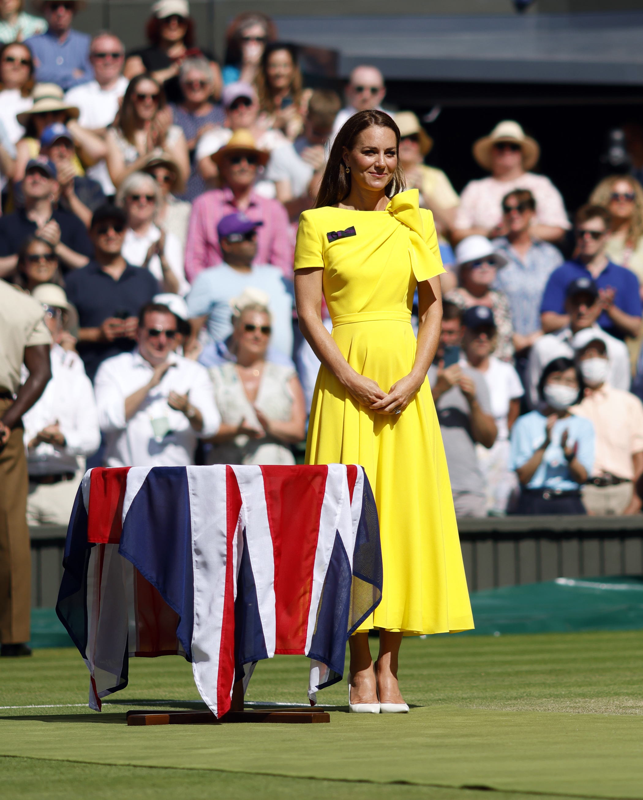 The Princess of Wales on Centre Court on day thirteen of the 2022 Wimbledon Championships