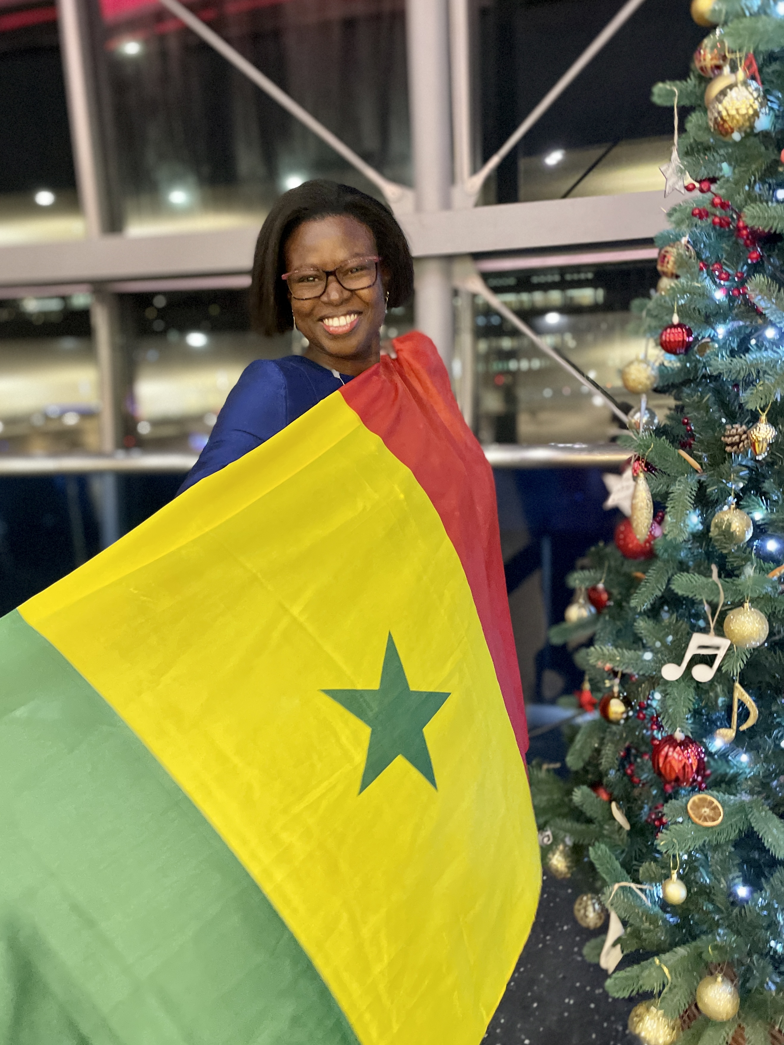 Woman holding a flag