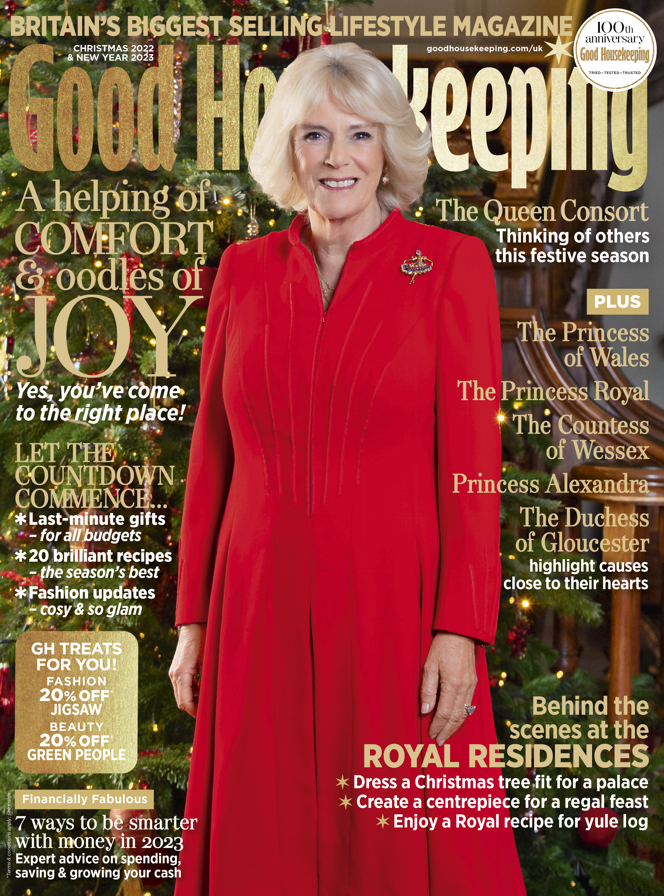 The Queen Consort is the cover star of the Christmas 2022 and New Year 2023 Good Housekeeping UK. 