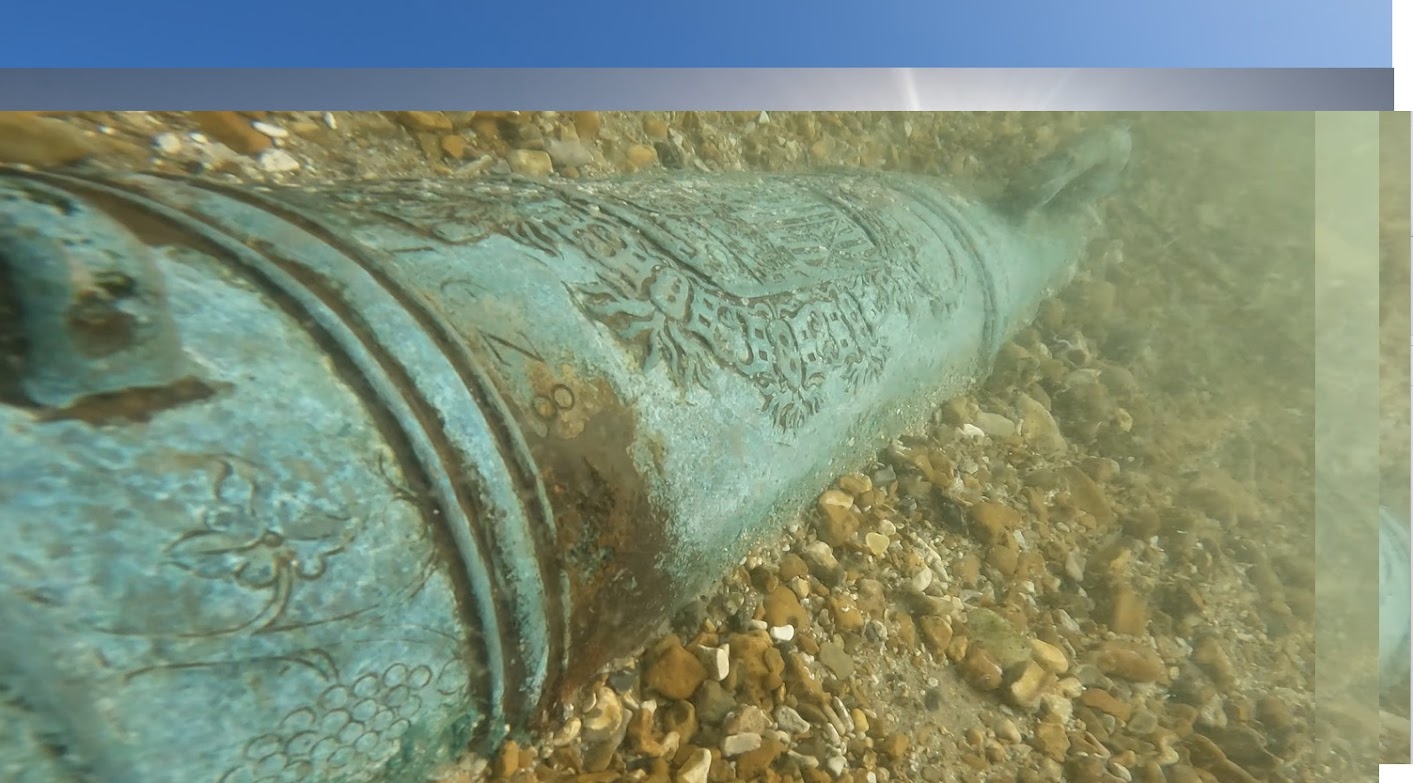 Cannon discovered on the NW68 wreck discovered off the Isle of Wight