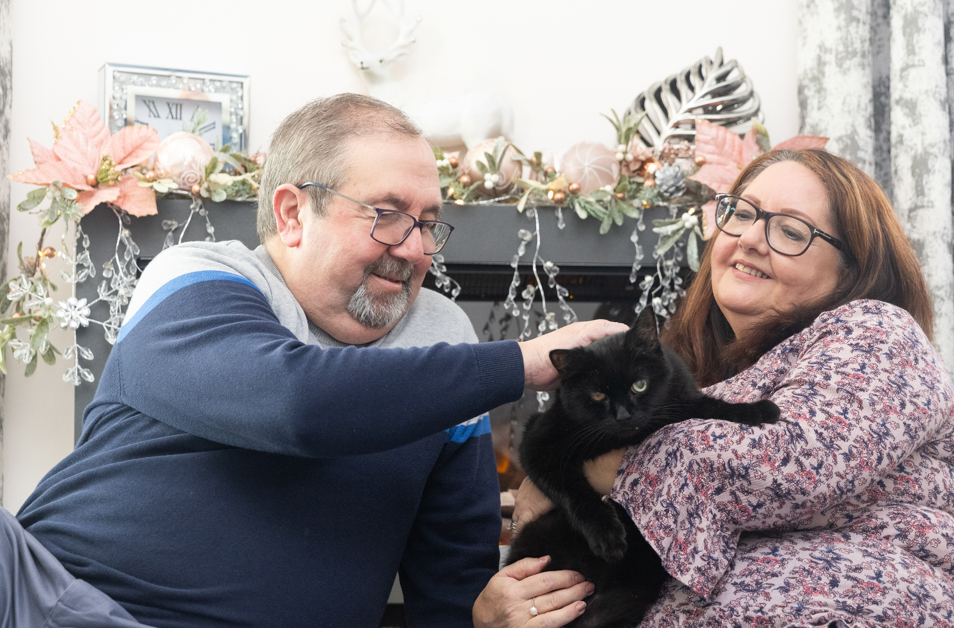 Lottery winners Tony Pearce, 71, and his 63-year-old wife Deb Pearce spare no expense looking after their cat Billy. (National Lottery/ PA)