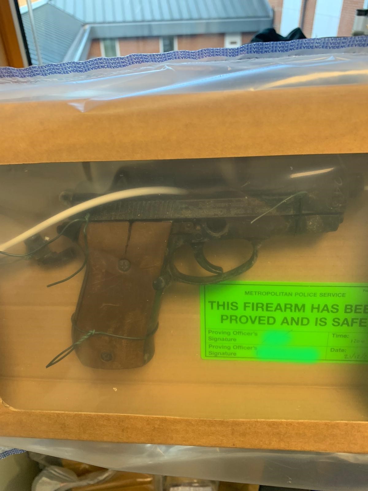 Firearm seized by Metropolitan Police officers during a dawn raid at a location in Abbey Wood on Wednesday (Metropolitan Police)