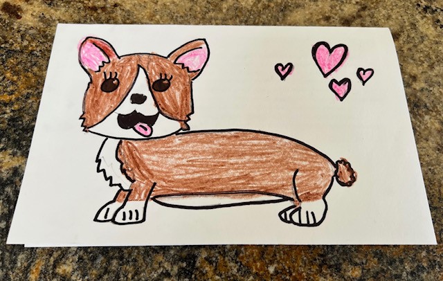 Eloise sent a drawing of a corgi to the Queen in 2021 (Caroline L. Perry)