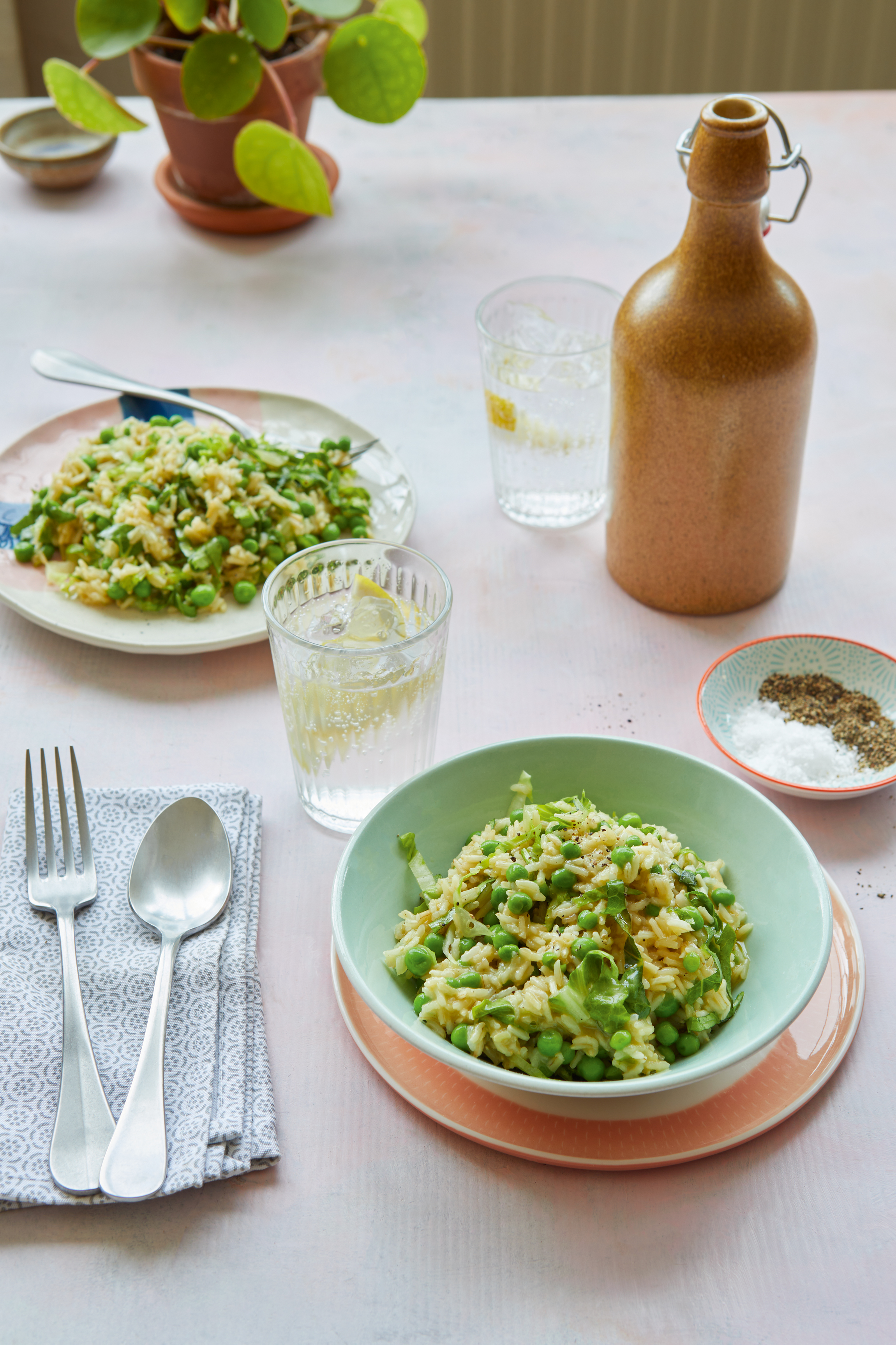 Risotto with peas and lettuce from Thrifty Kitchen