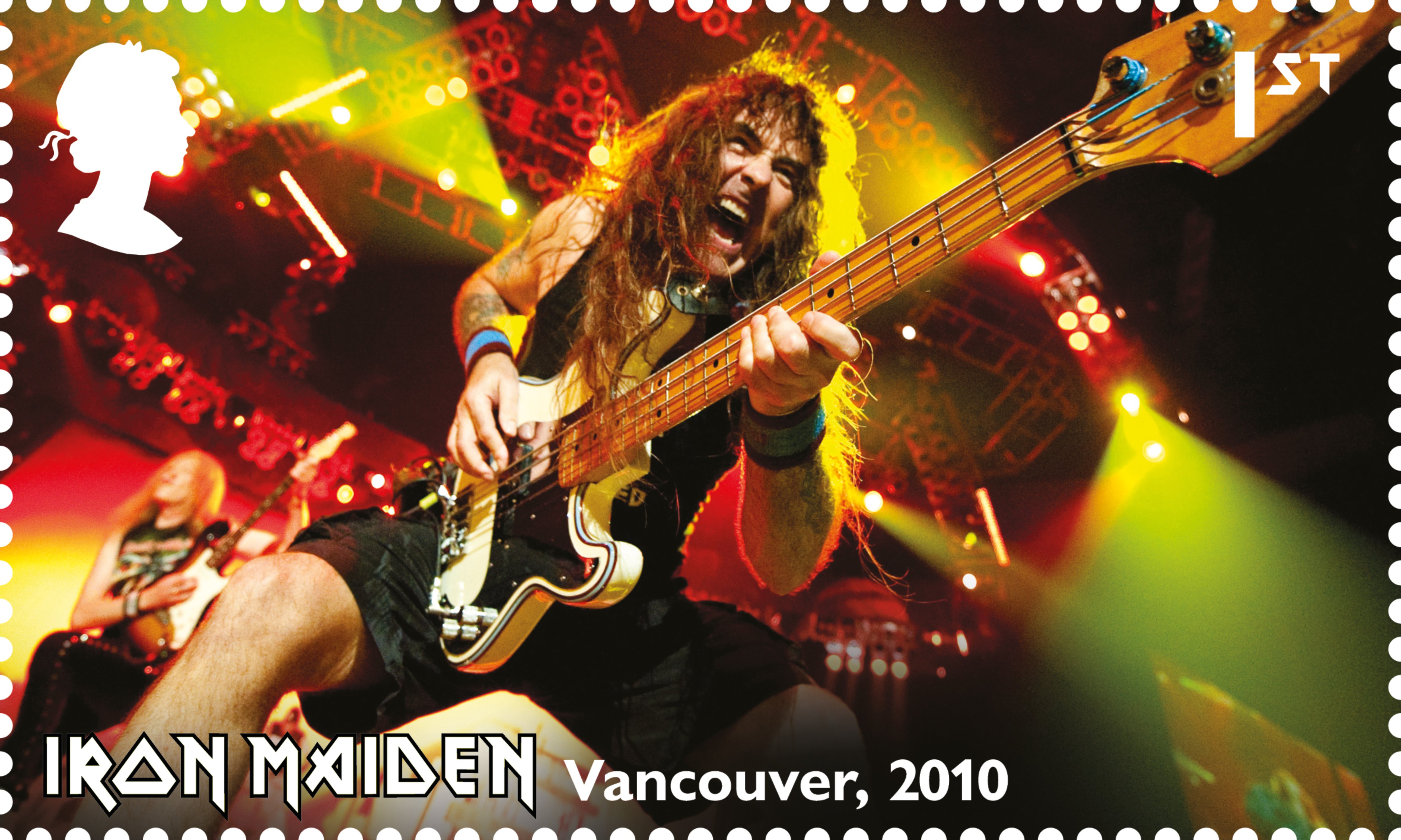 A stamp version of Steve Harris in Vancouver in June 2010