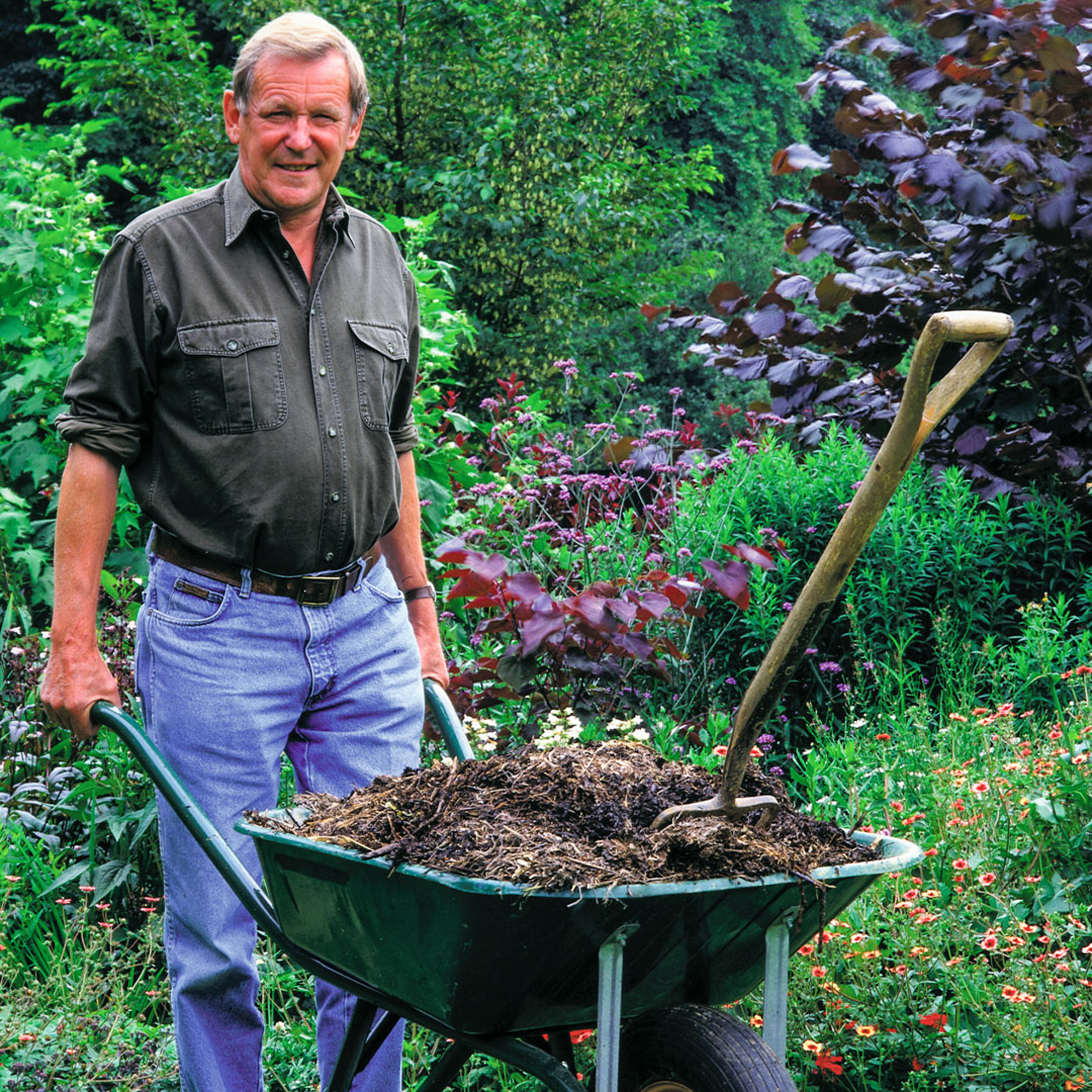 Gardening legend Geoff Hamilton at Barnsdale (Steve Hamilton/PA)