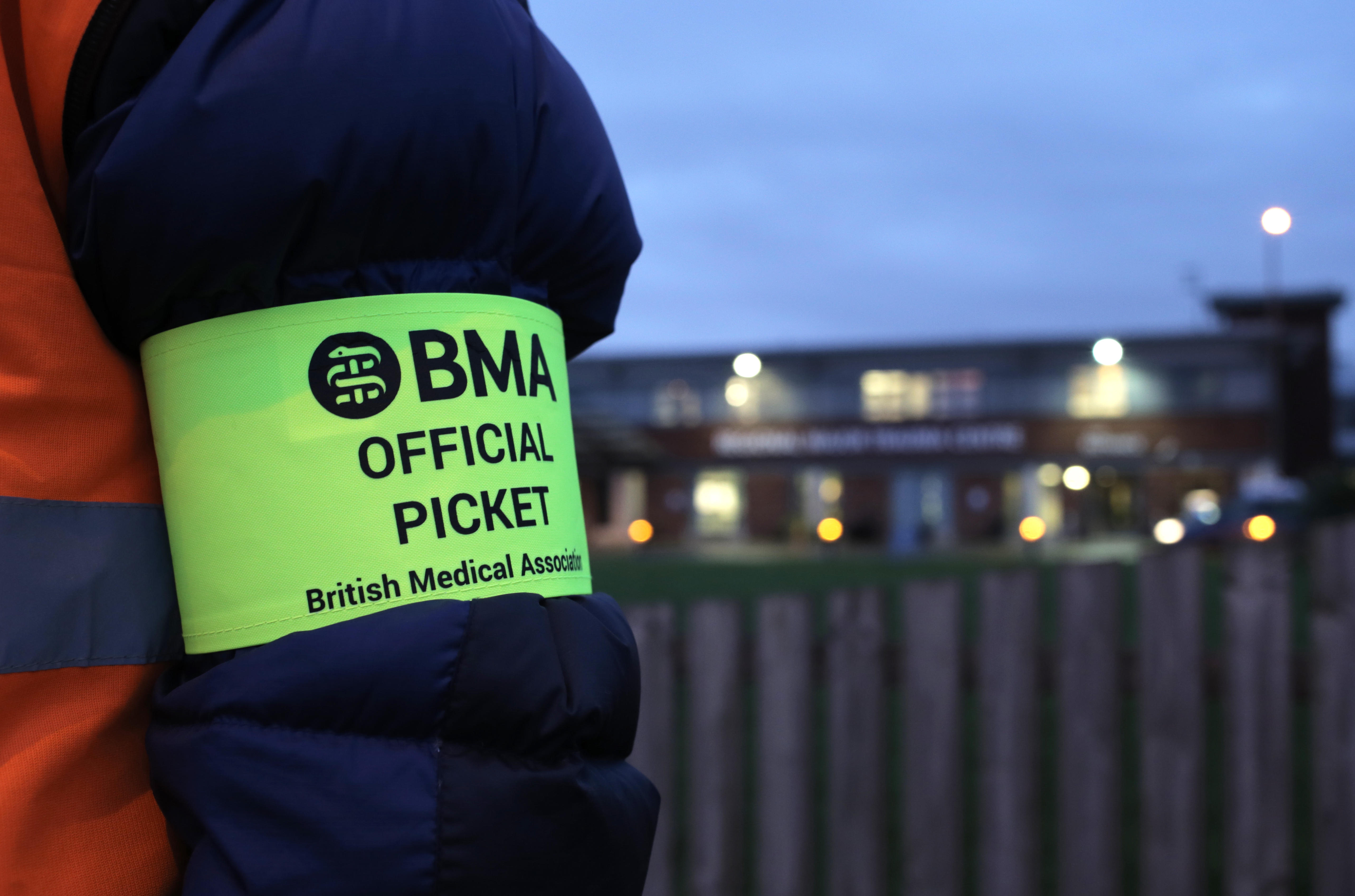 A BMA member on a picket line