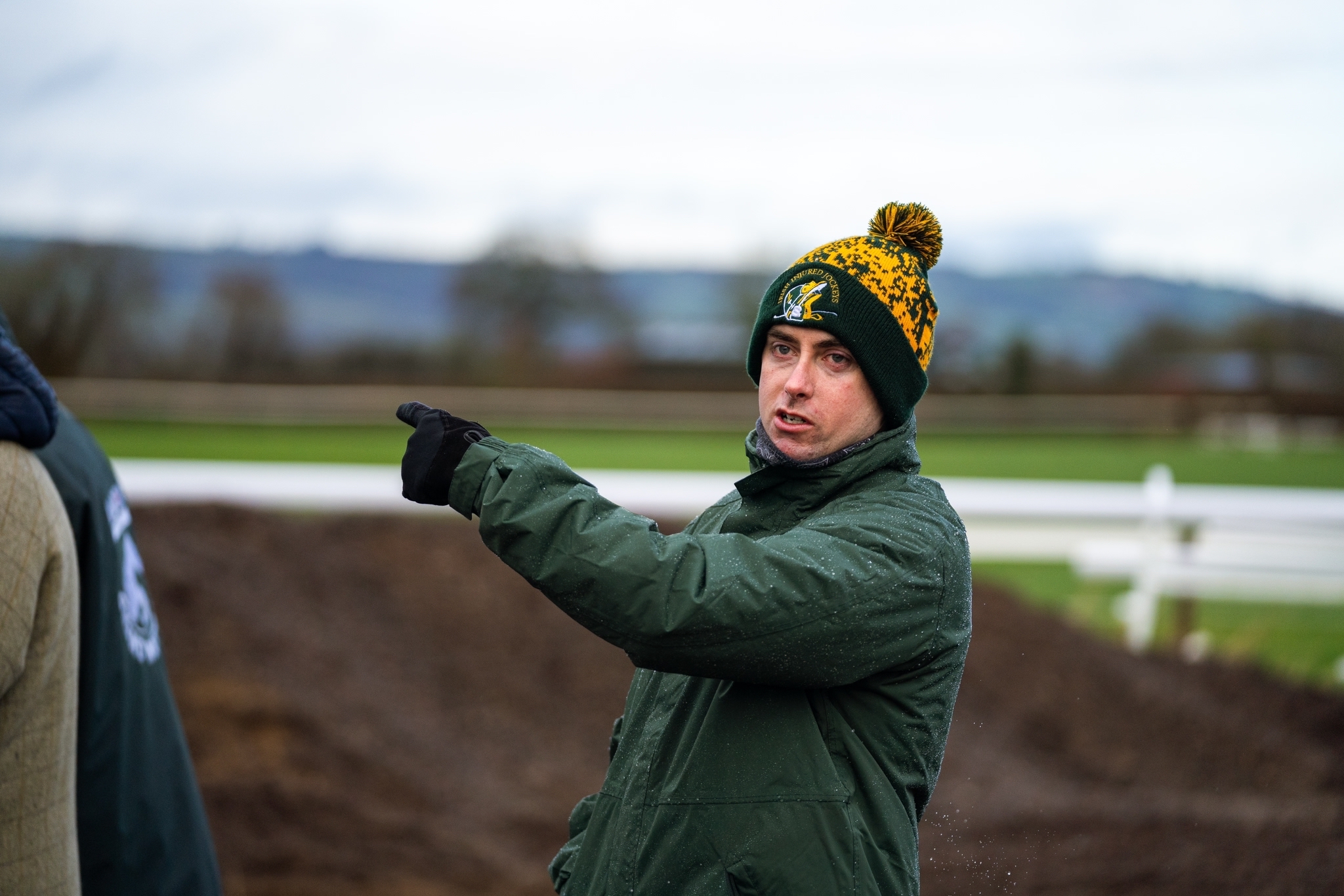 Emmet Mullins points the way at his County Carlow base 