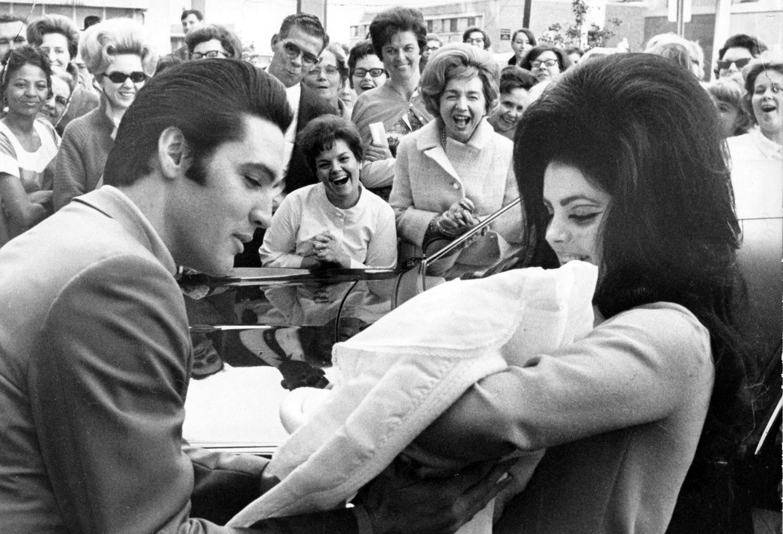 Elvis Presley and Priscilla with Lisa Marie February 1968