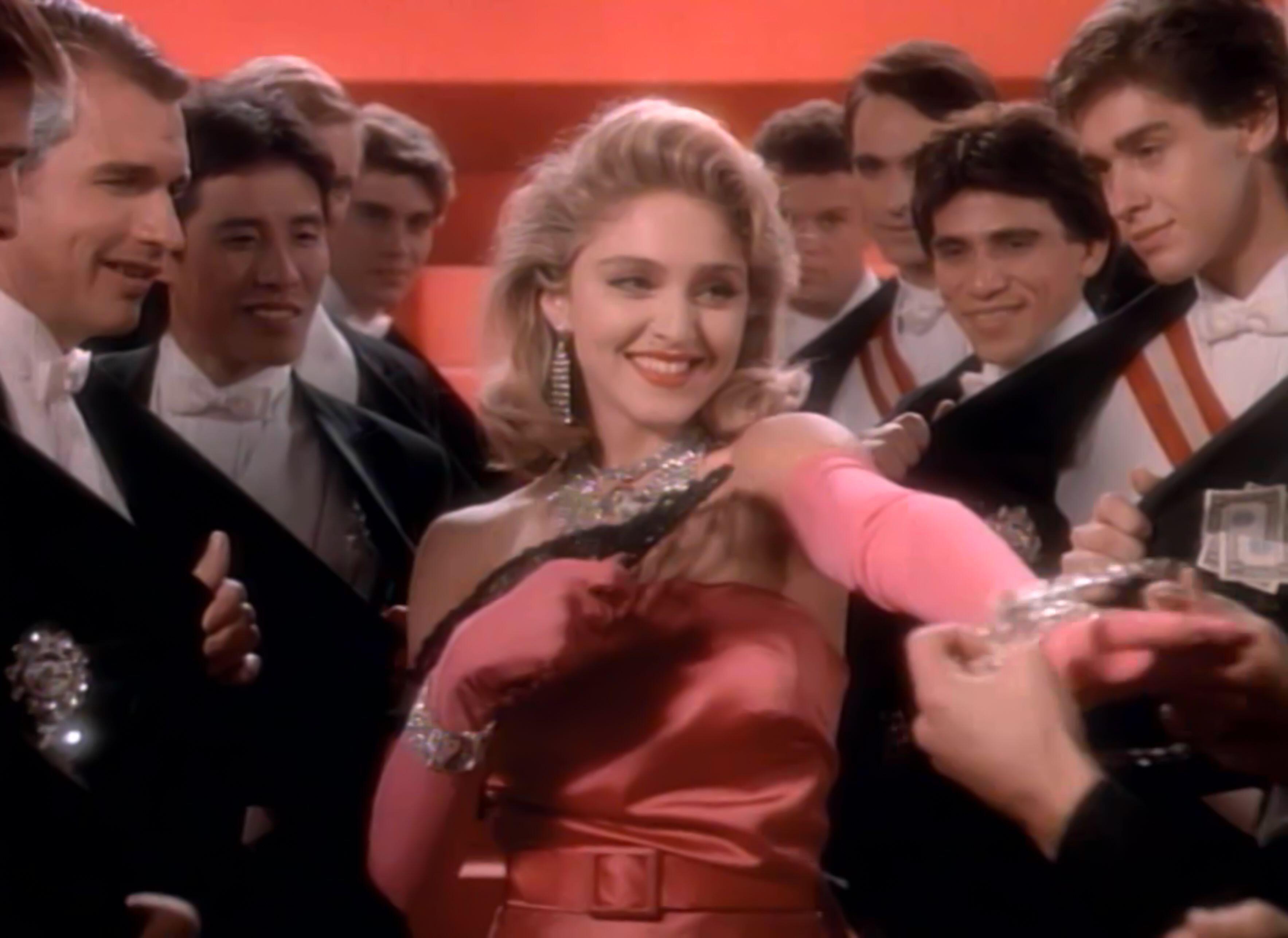 Madonna in the video for Material Girl