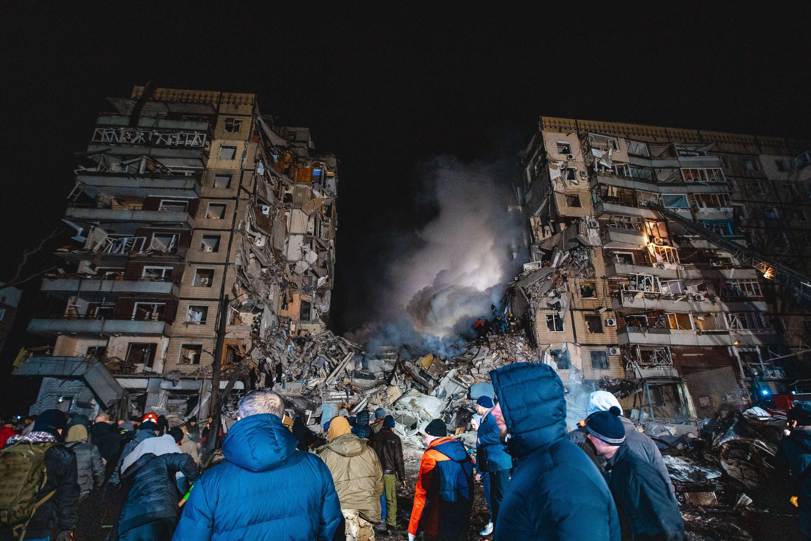 Destroyed building in Ukraine