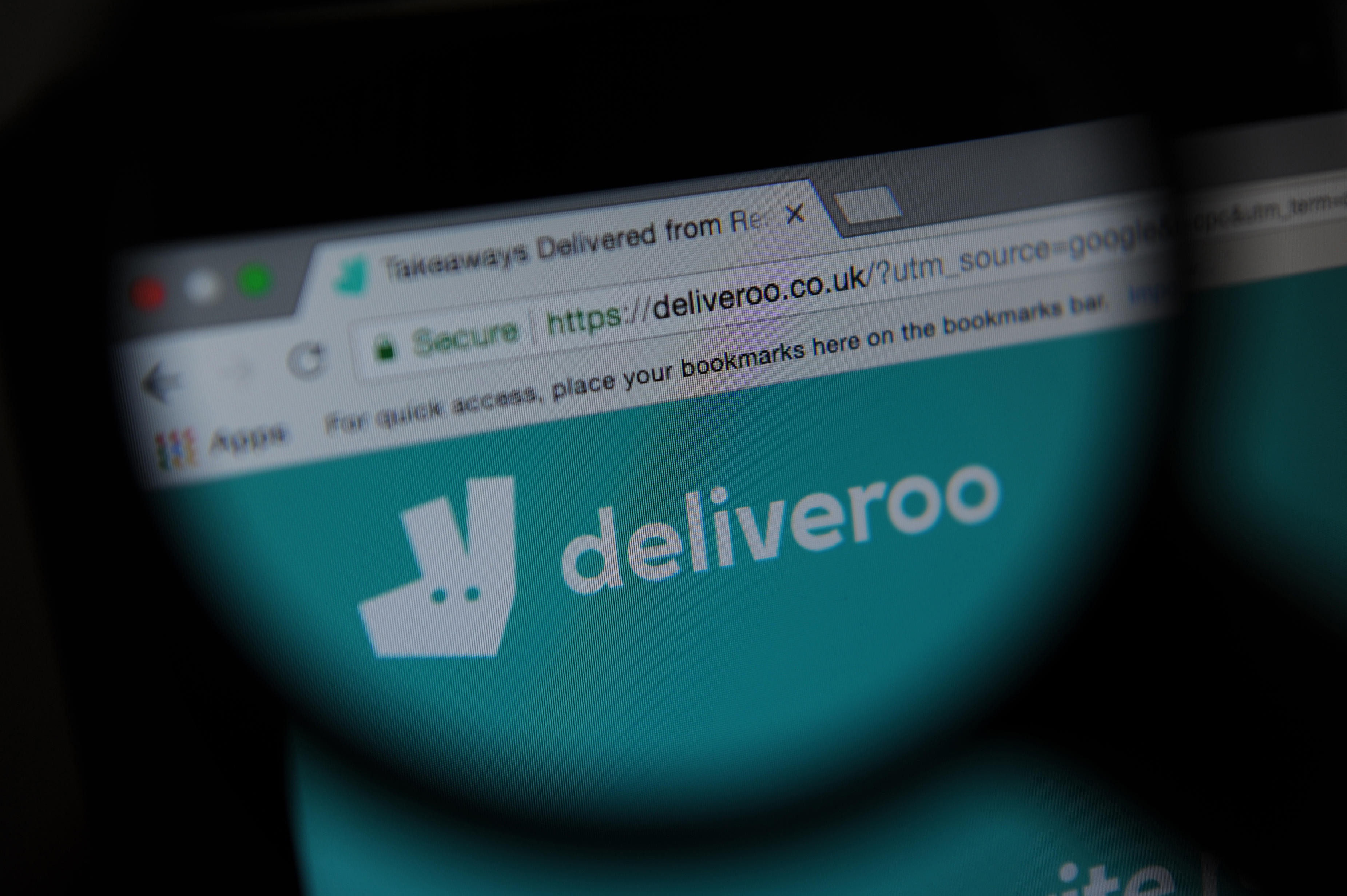 The Deliveroo website