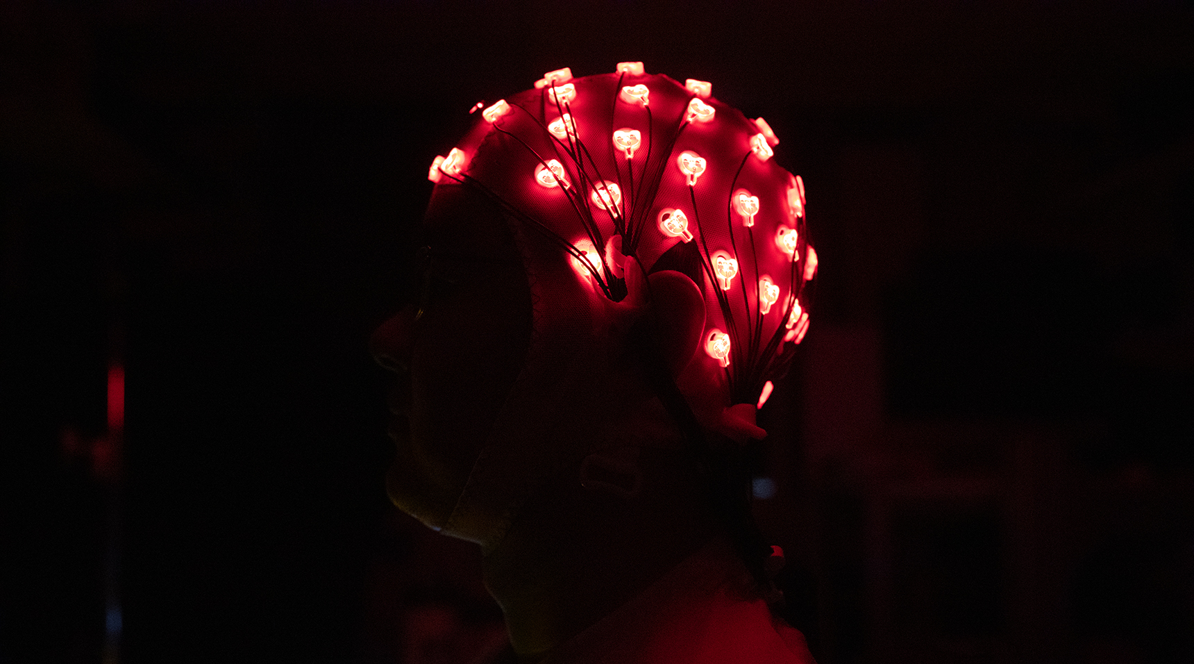 The brainwaves experiment set-up in the Adaptive Brain Lab. (Cambridge University/ PA)
