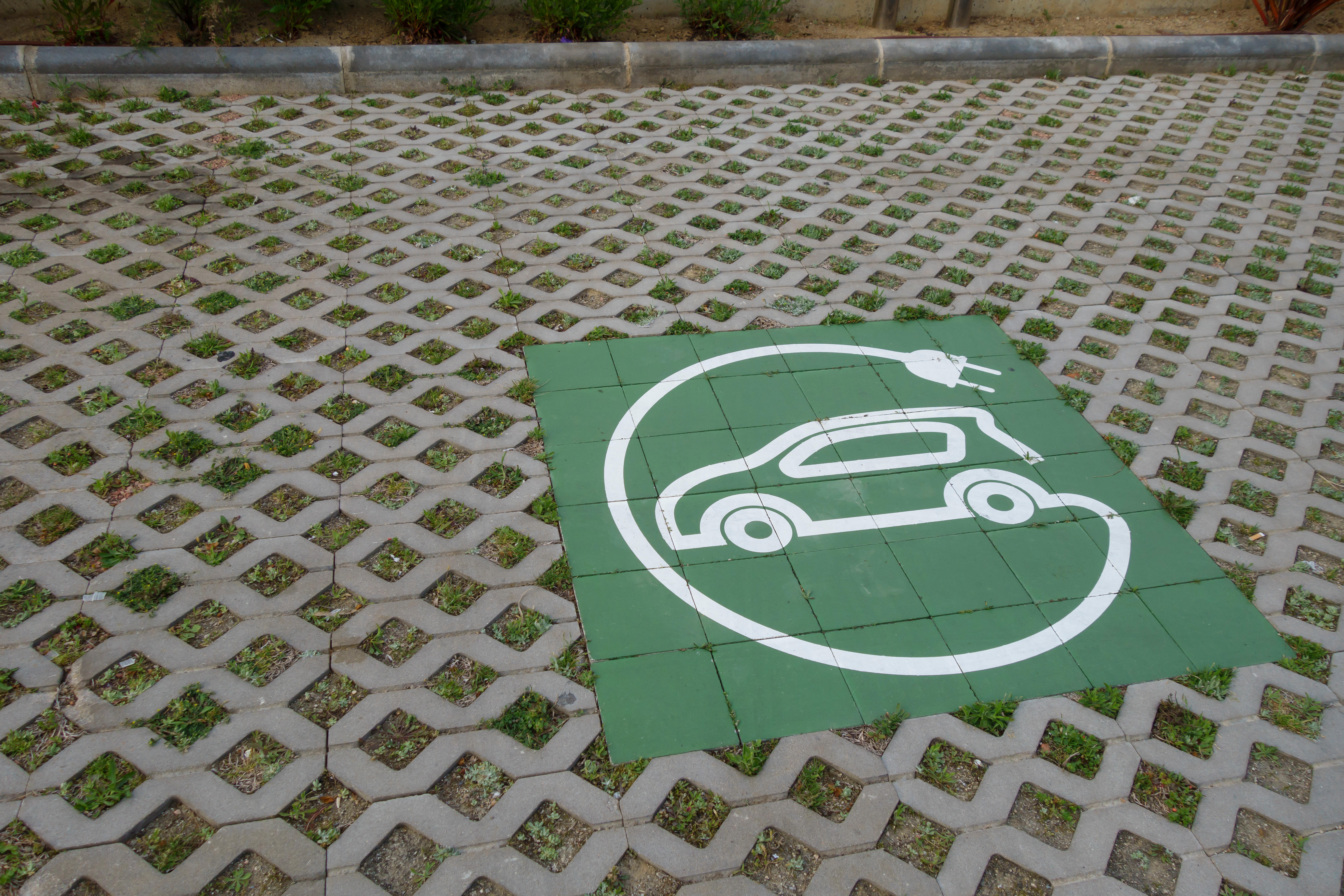 Electric charger symbol for cars