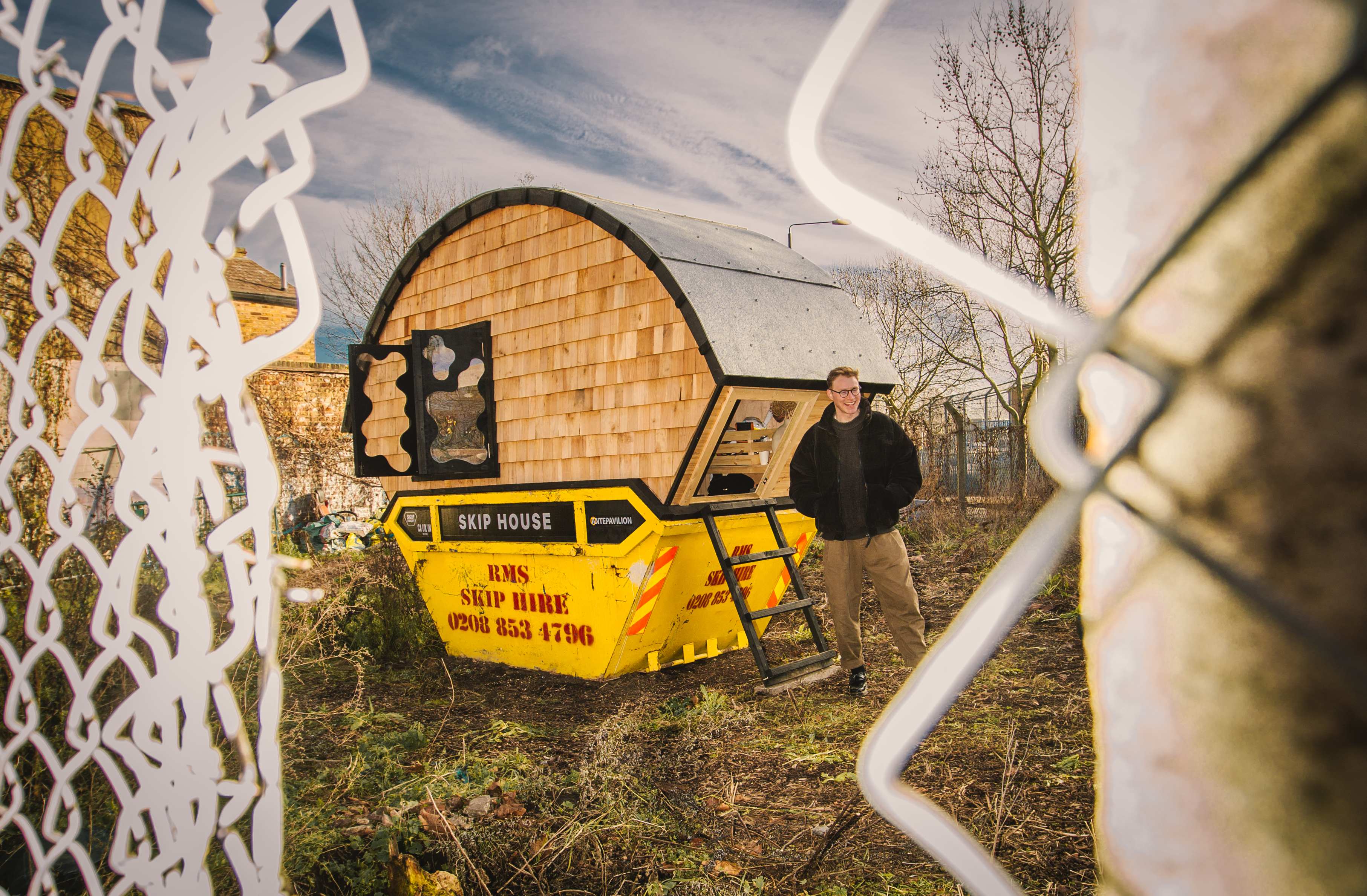 Harrison Marshall, a 28-year-old artist, is aiming to live in his skip for a year