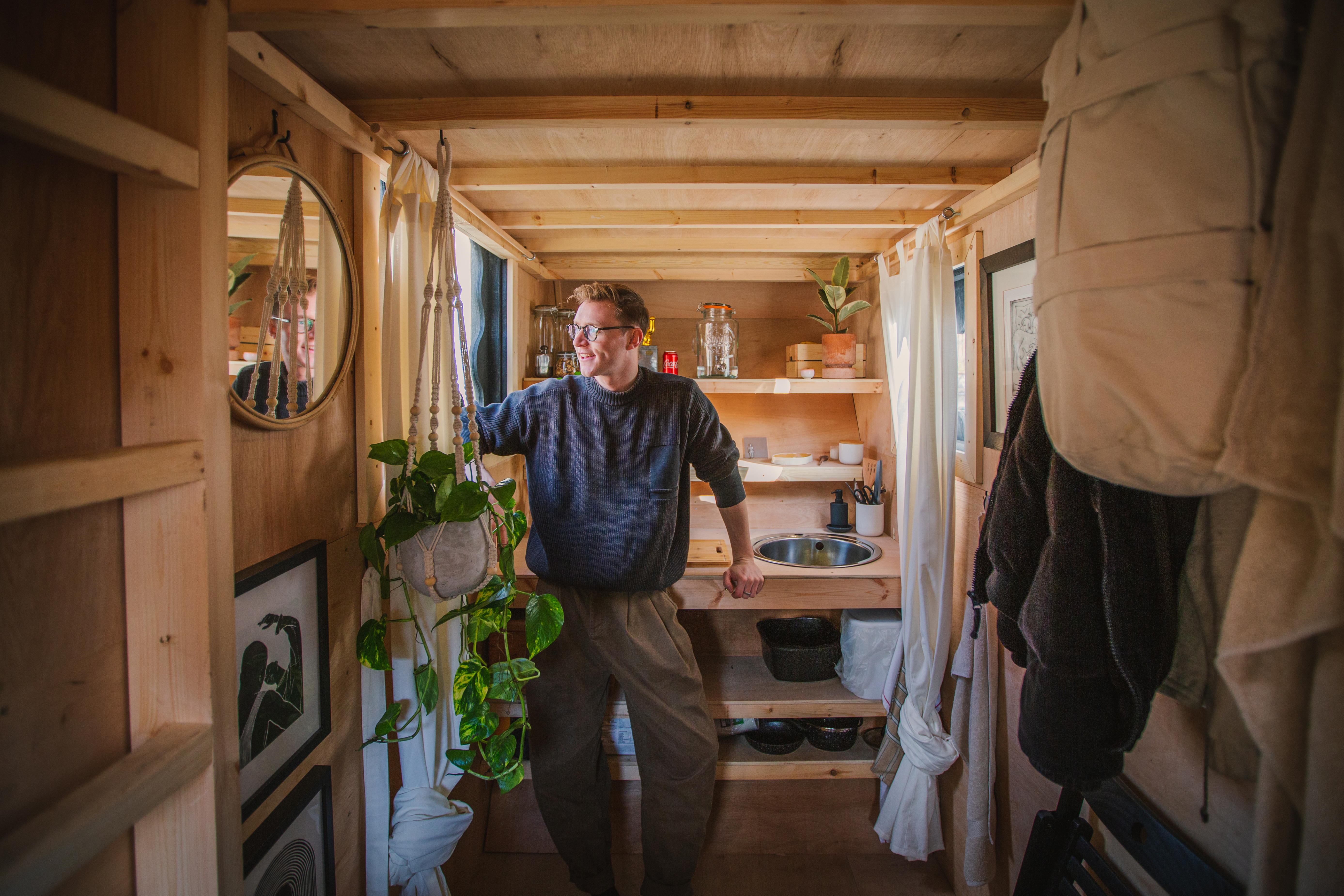 Harrison Marshall, a 28-year-old artist, is aiming to live in his skip for a year