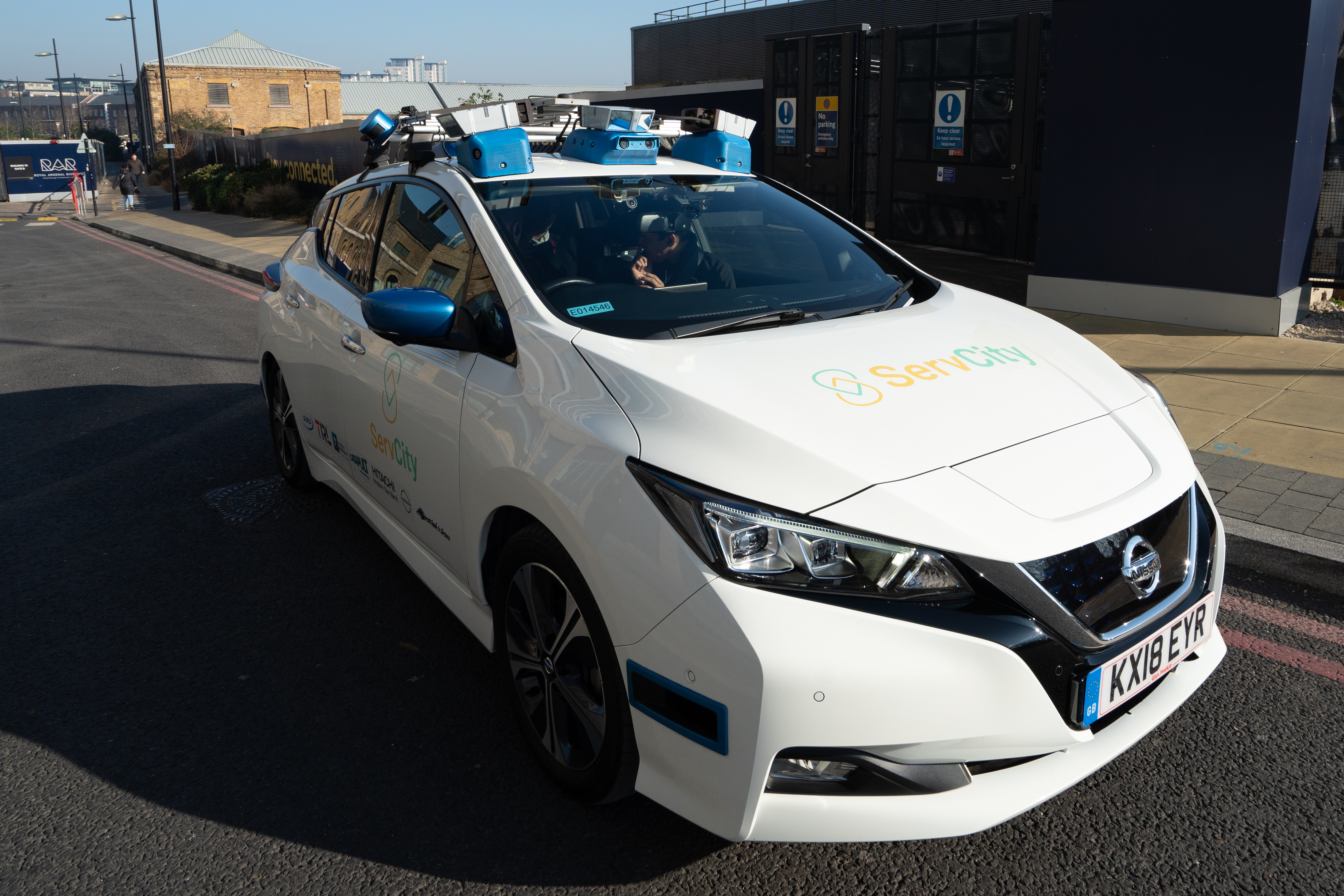 A self-driving Nissan Leaf car