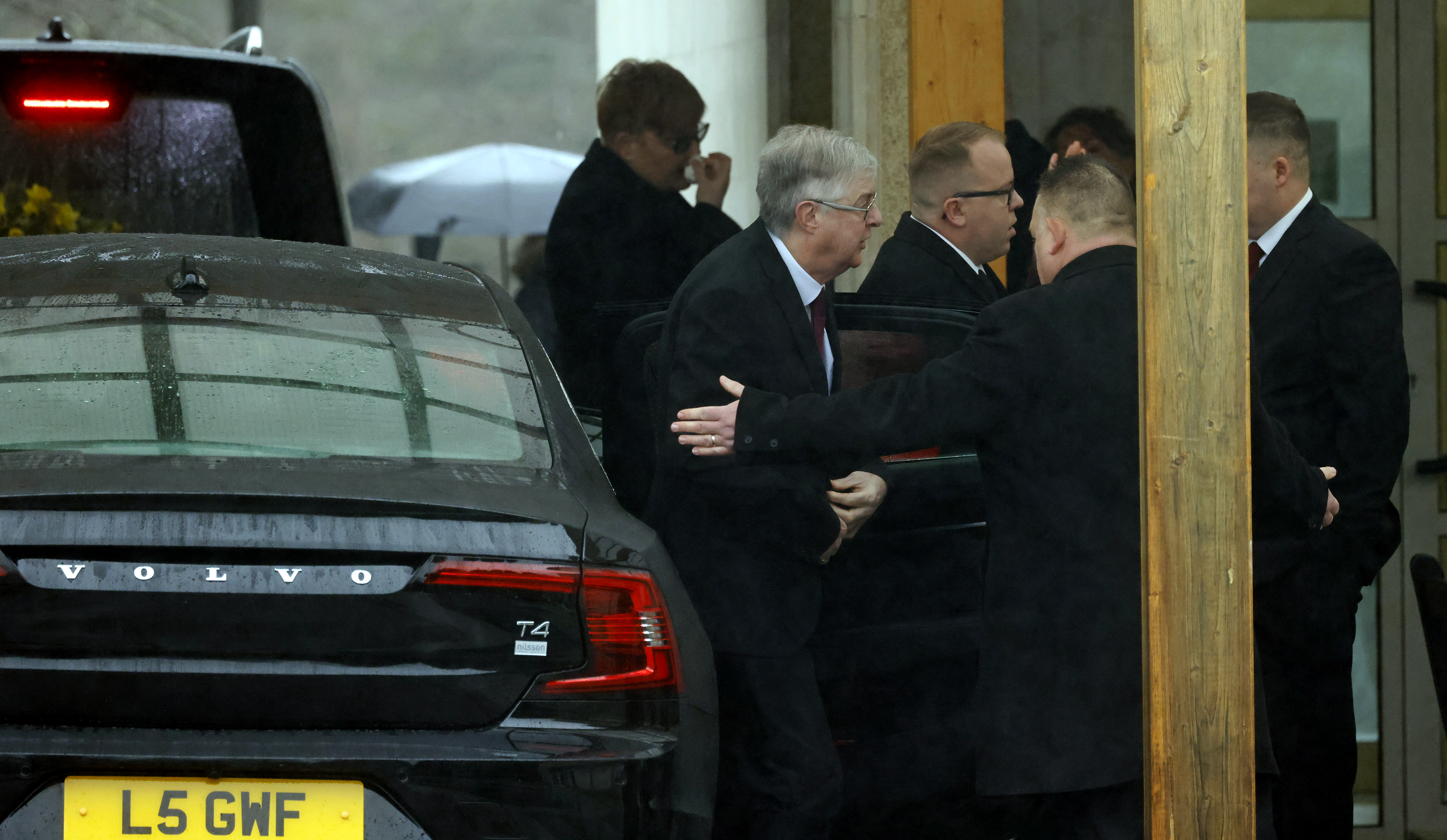 The First Minister of Wales arriving at Wenallt chapel, Thornhill Crematorium for the funeral of his wife Clare. (Jonathan Myers/Wales Online)