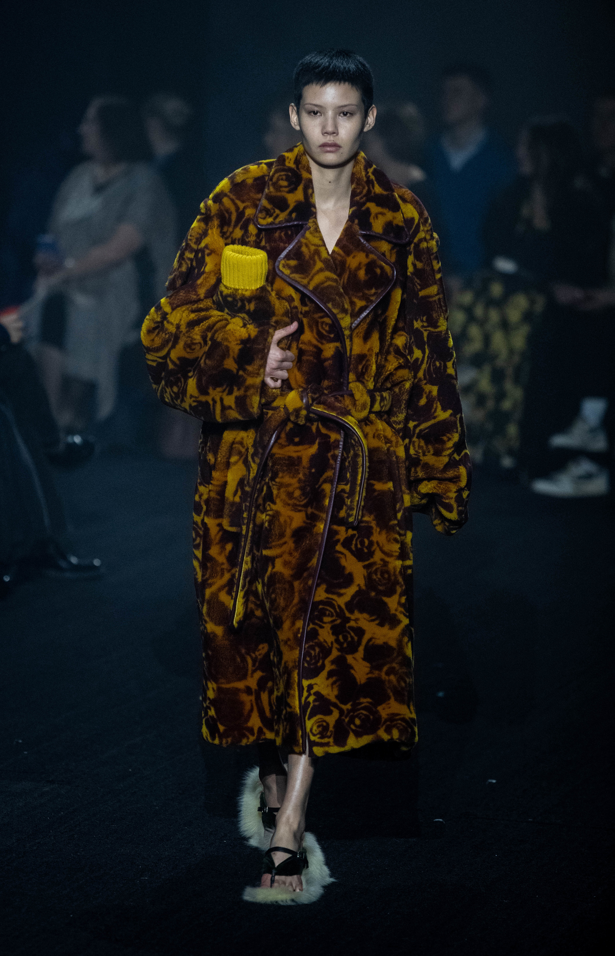 A model on the catwalk during the Burberry show 