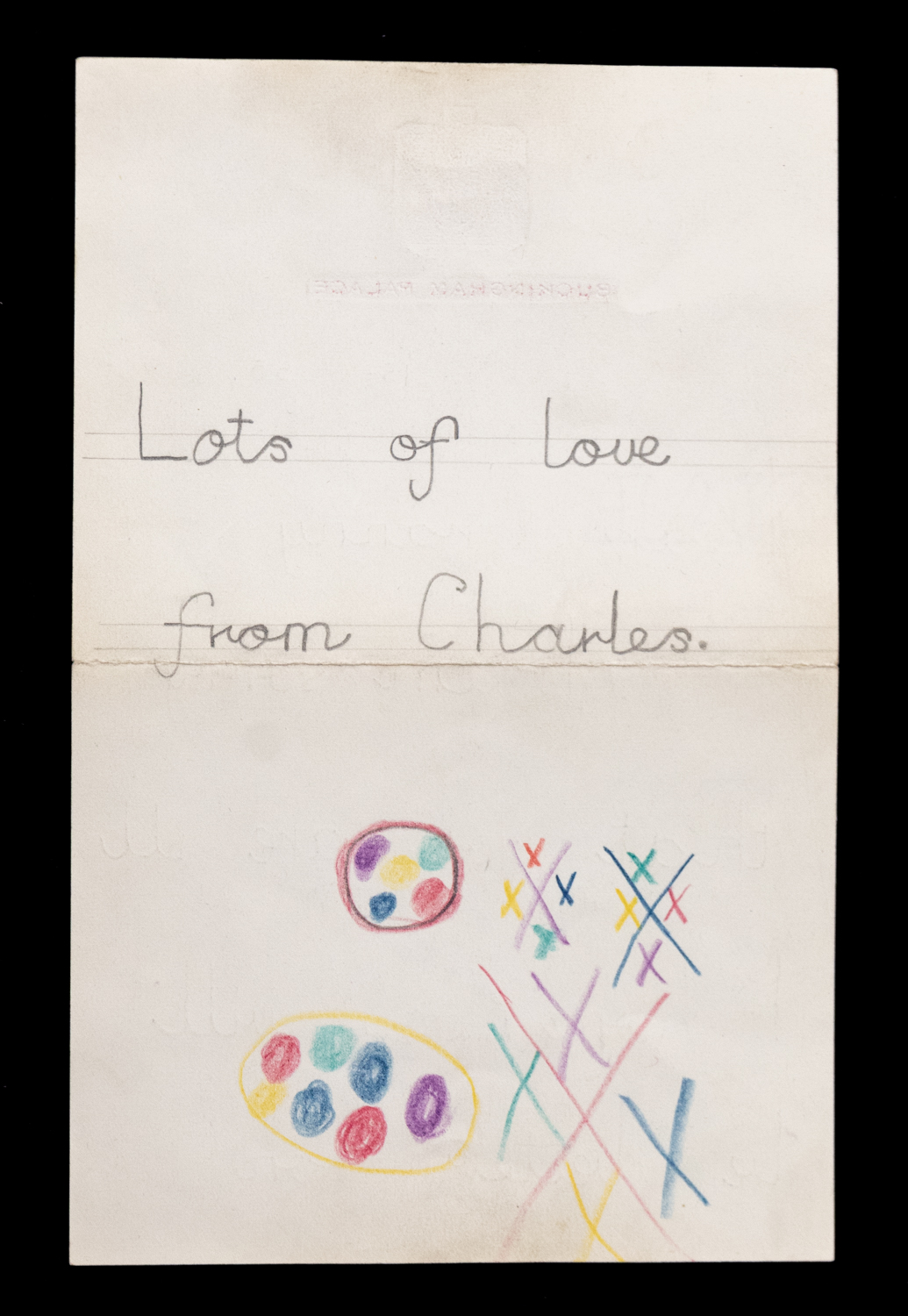 The letter from King Charles, then aged six, to Queen Elizabeth, the Queen Mother (Mark Laban/Hansons Auctioneers/PA)