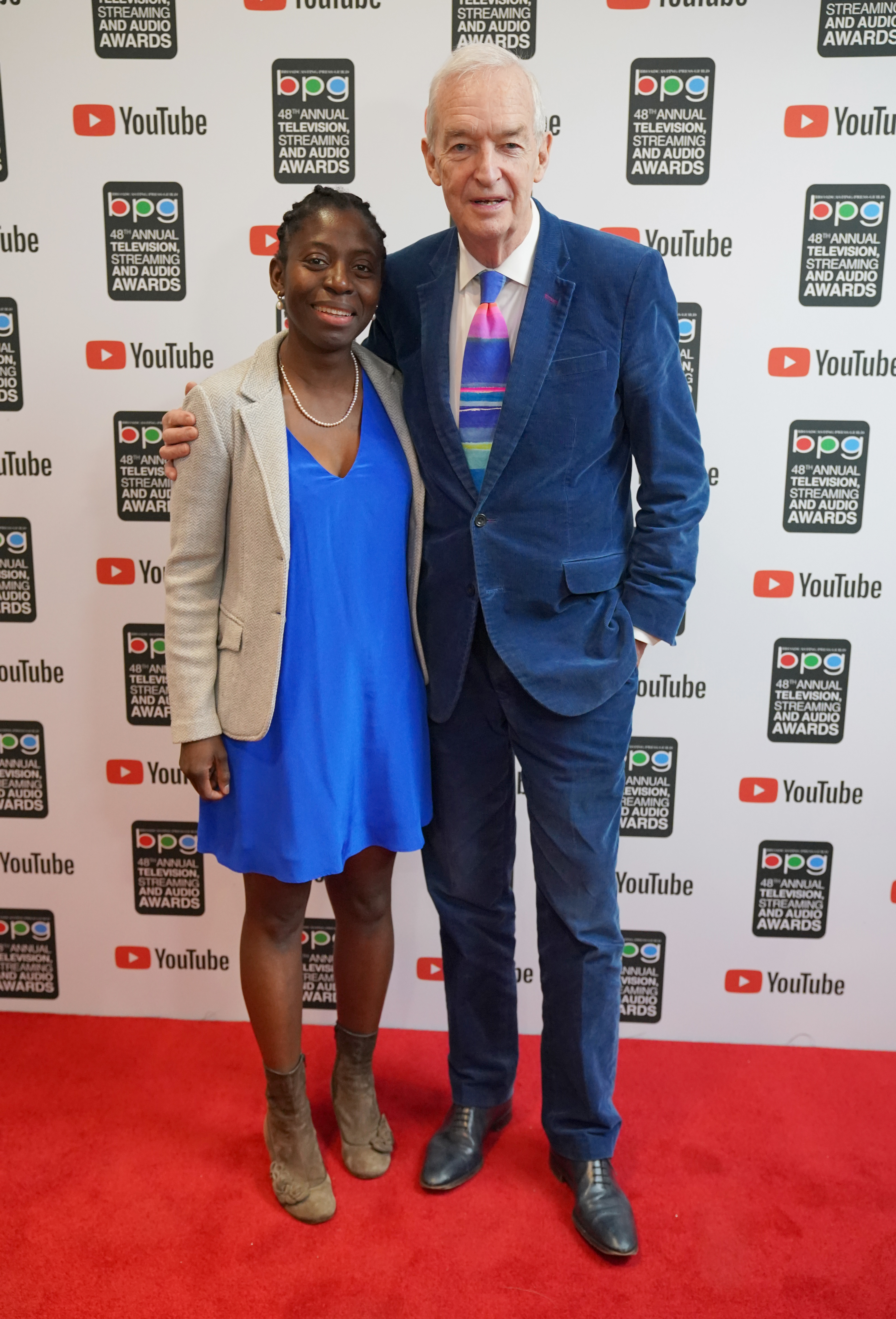 Former Channel 4 News presenter Jon Snow with his wife, Dr Precious Lunga (Jonathan Brady/PA)
