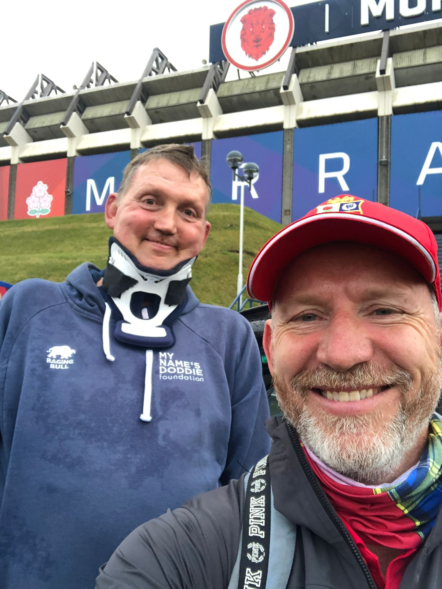 Doddie Weir and Andy Nicol at Murrayfield