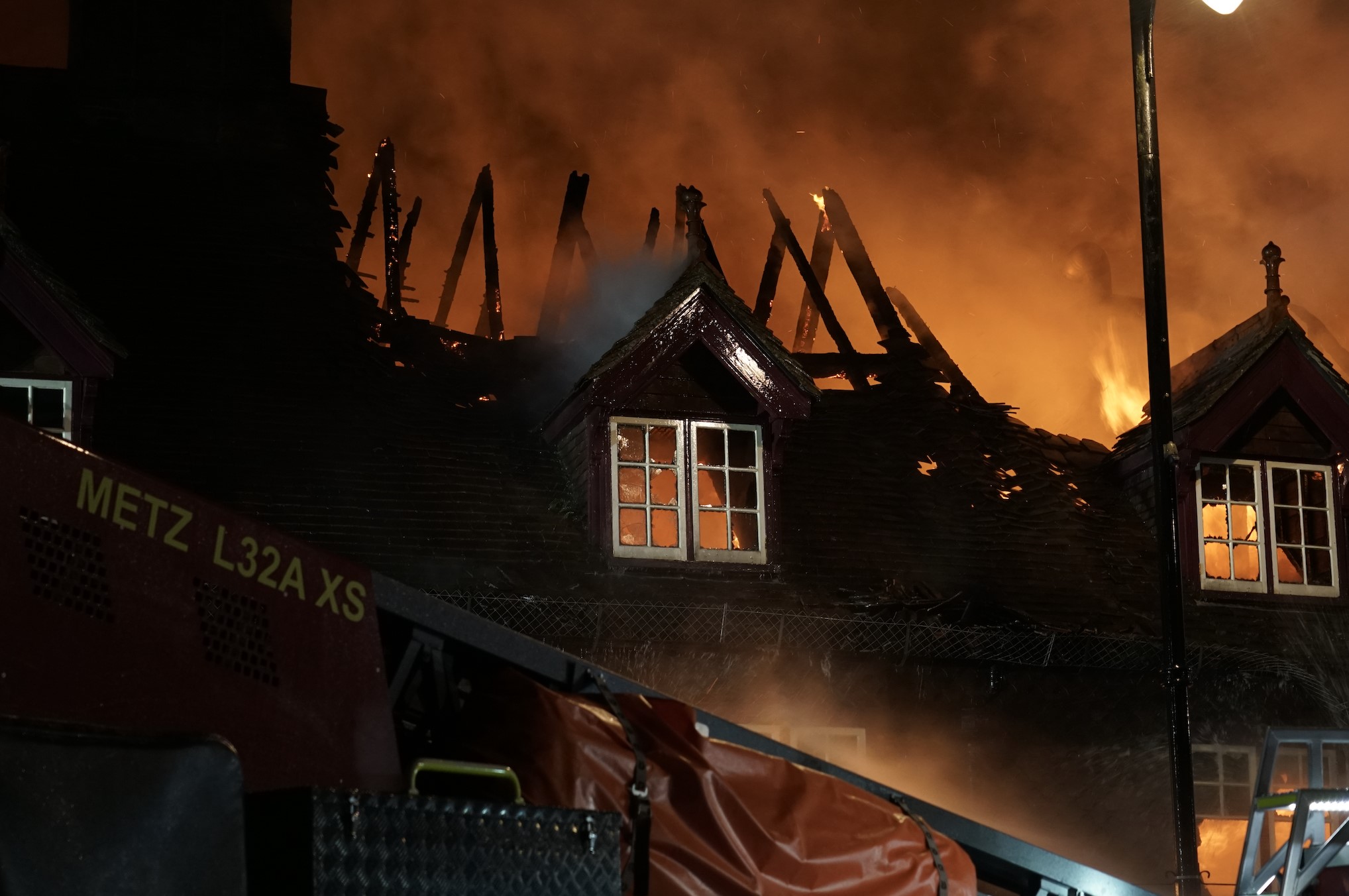 Fire has destroyed several buildings on North Street in Midhurst, West Sussex in the ealry hours of Thursday morning, March 16 2023 Photo credit: Hilton Holloway