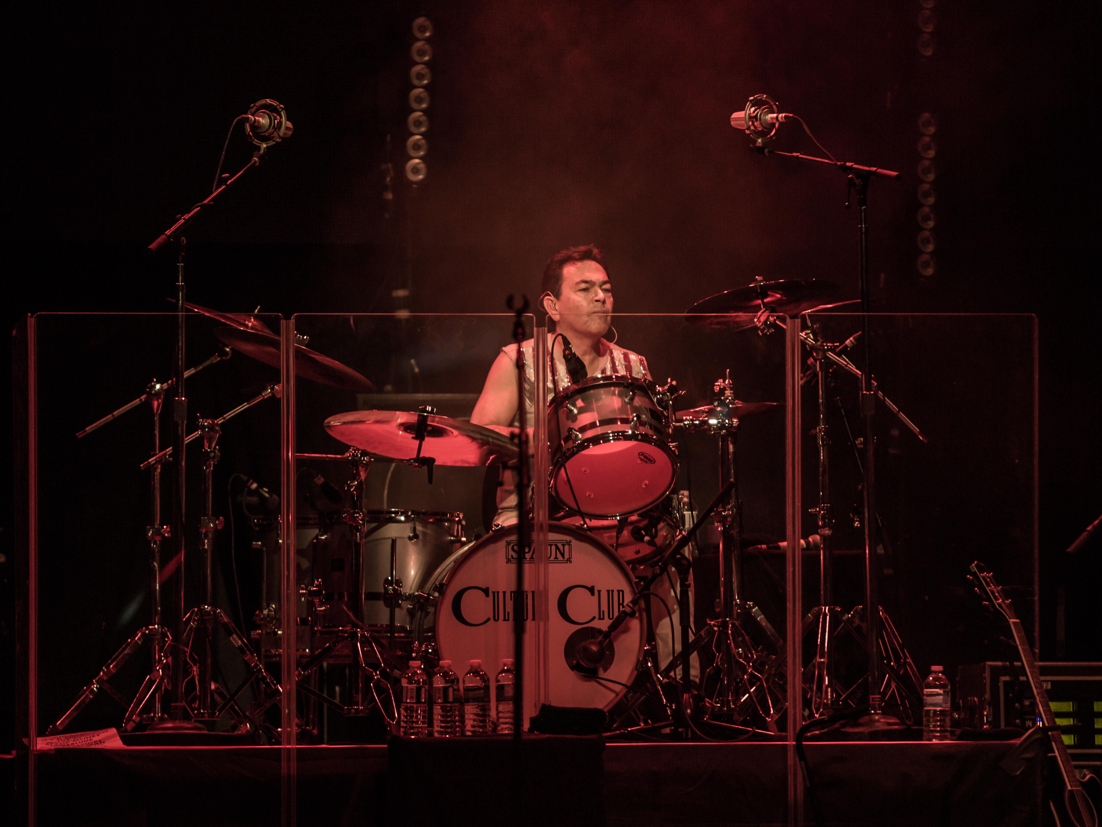 Jon Moss performing with Culture Club in 2016