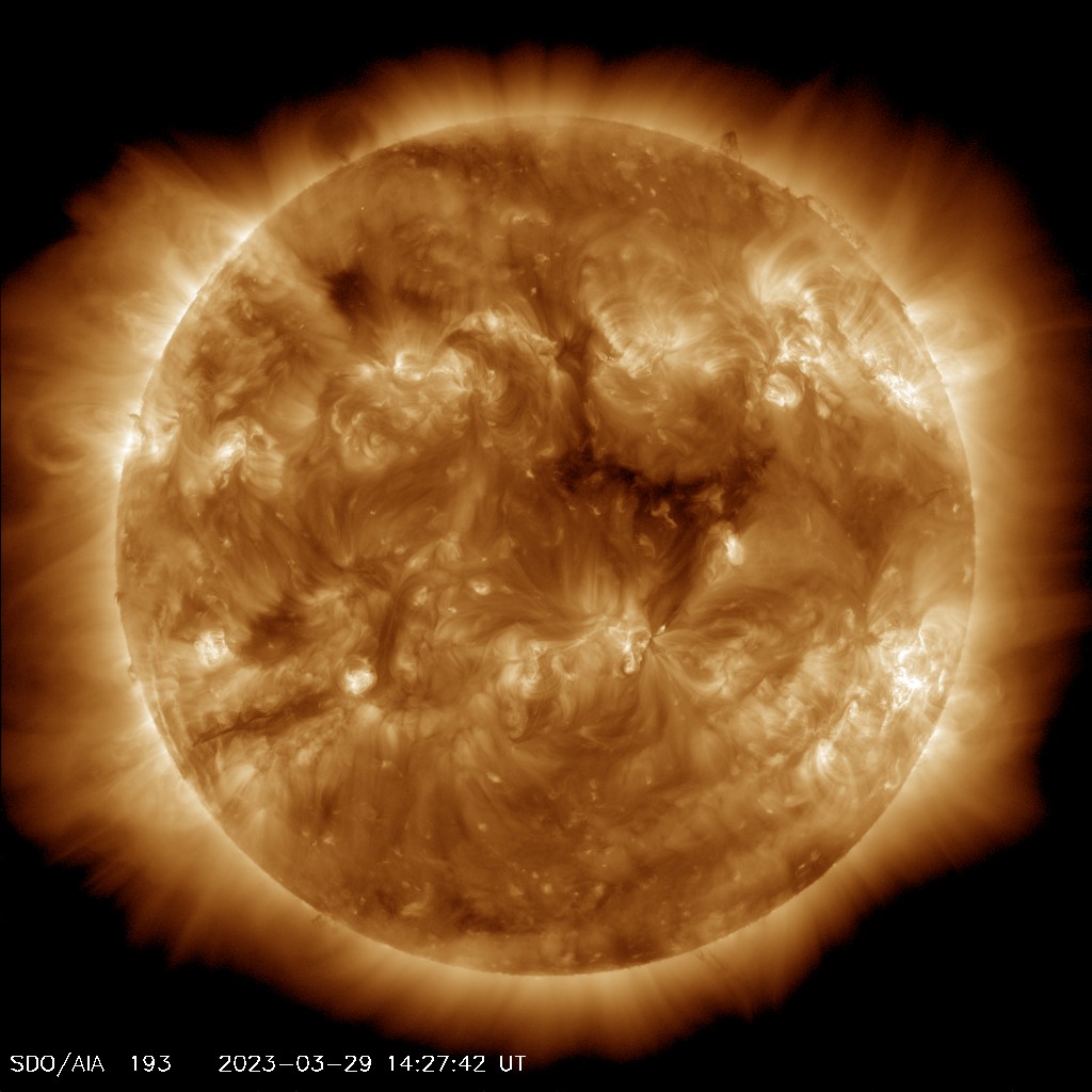 A coronal hole about 20 times bigger than Earth was spotted on the Sun's surface