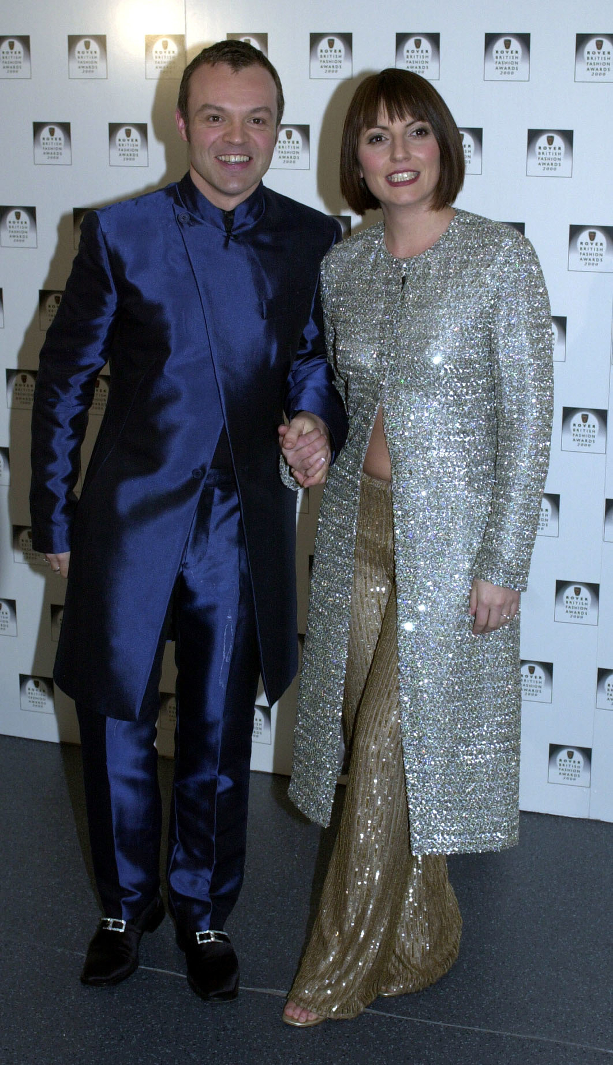 Comedian Graham Norton and television presenter Davina McCall at the Rover British Fashion Awards 2000