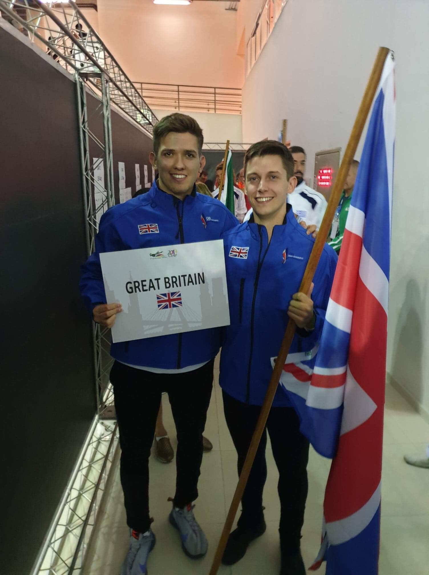 Deaf swimmer Nathan Young (left)