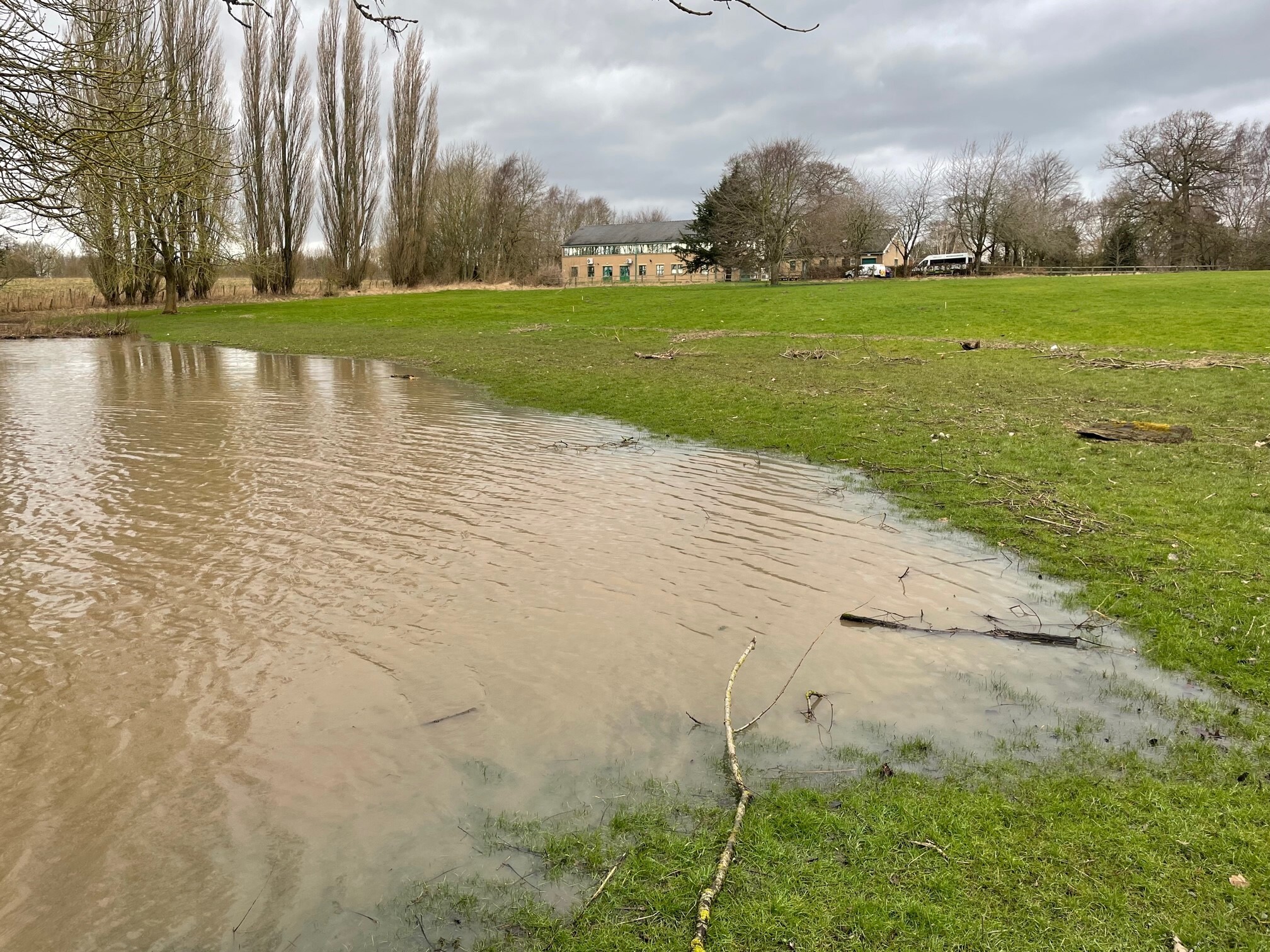 Floodwaters just outside the Yorkshire 999 call centre at Fairfield, Doncaster