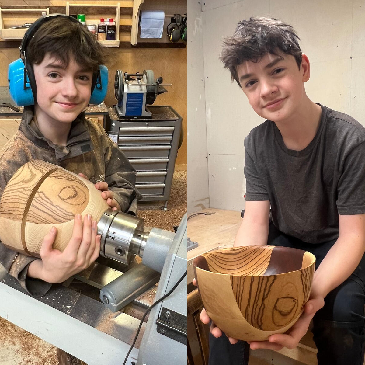 Boy holding a bowl 