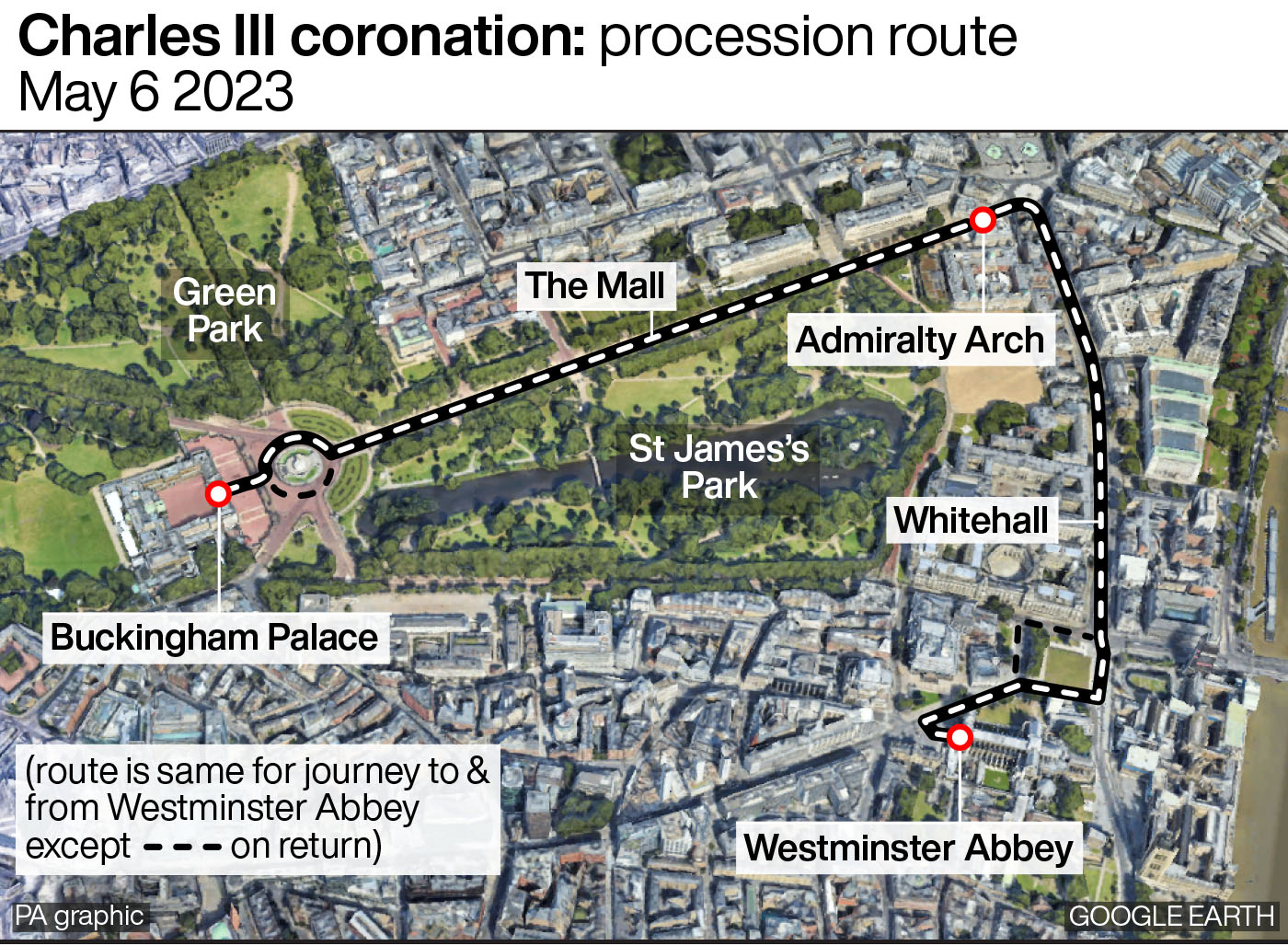 King Charles Coronation route revealed by Buckingham Palace Echo