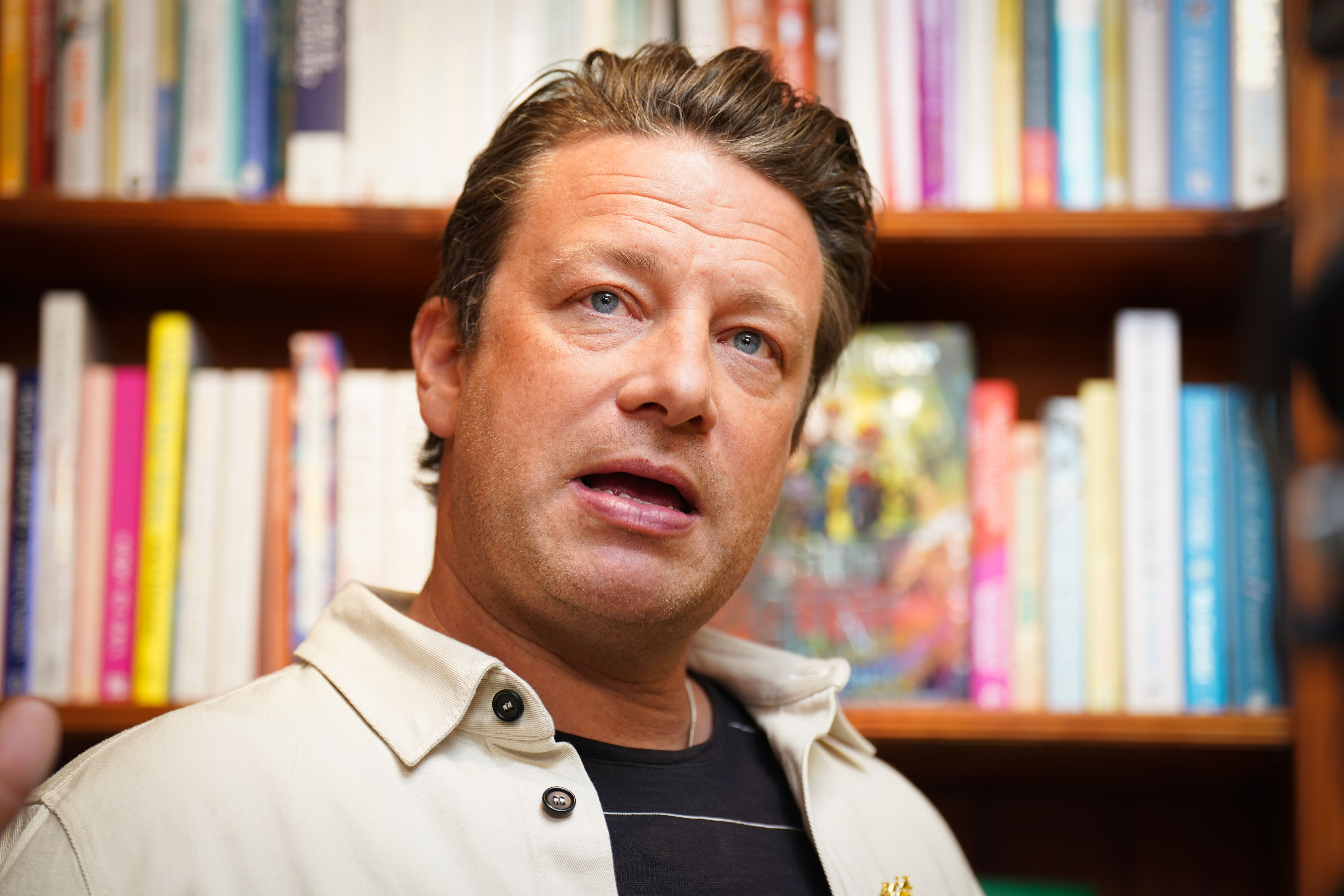 Oliver at his local bookshop, Hart's in Saffron Walden