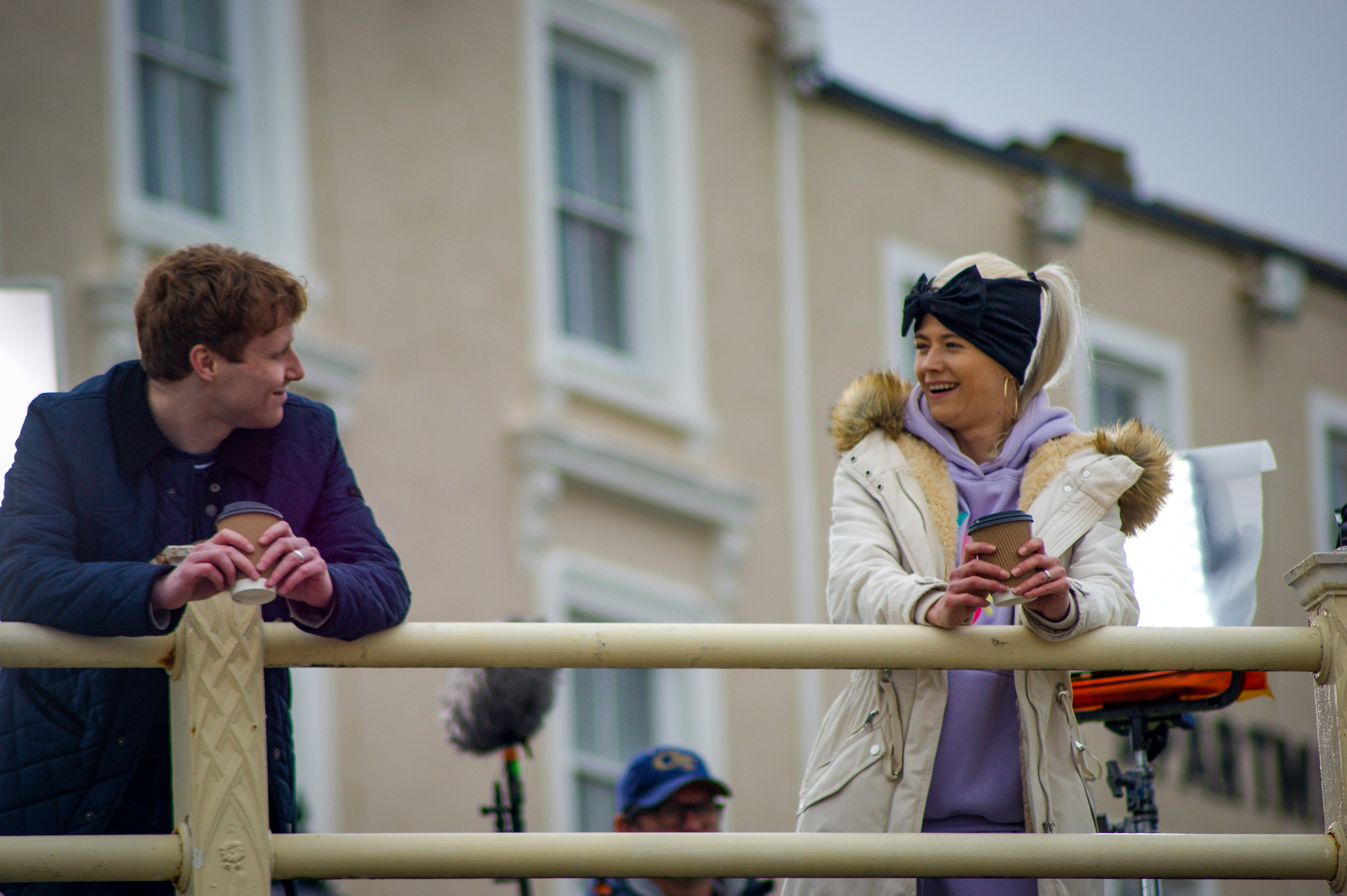 The actors were spotted enjoying themselves with a drink